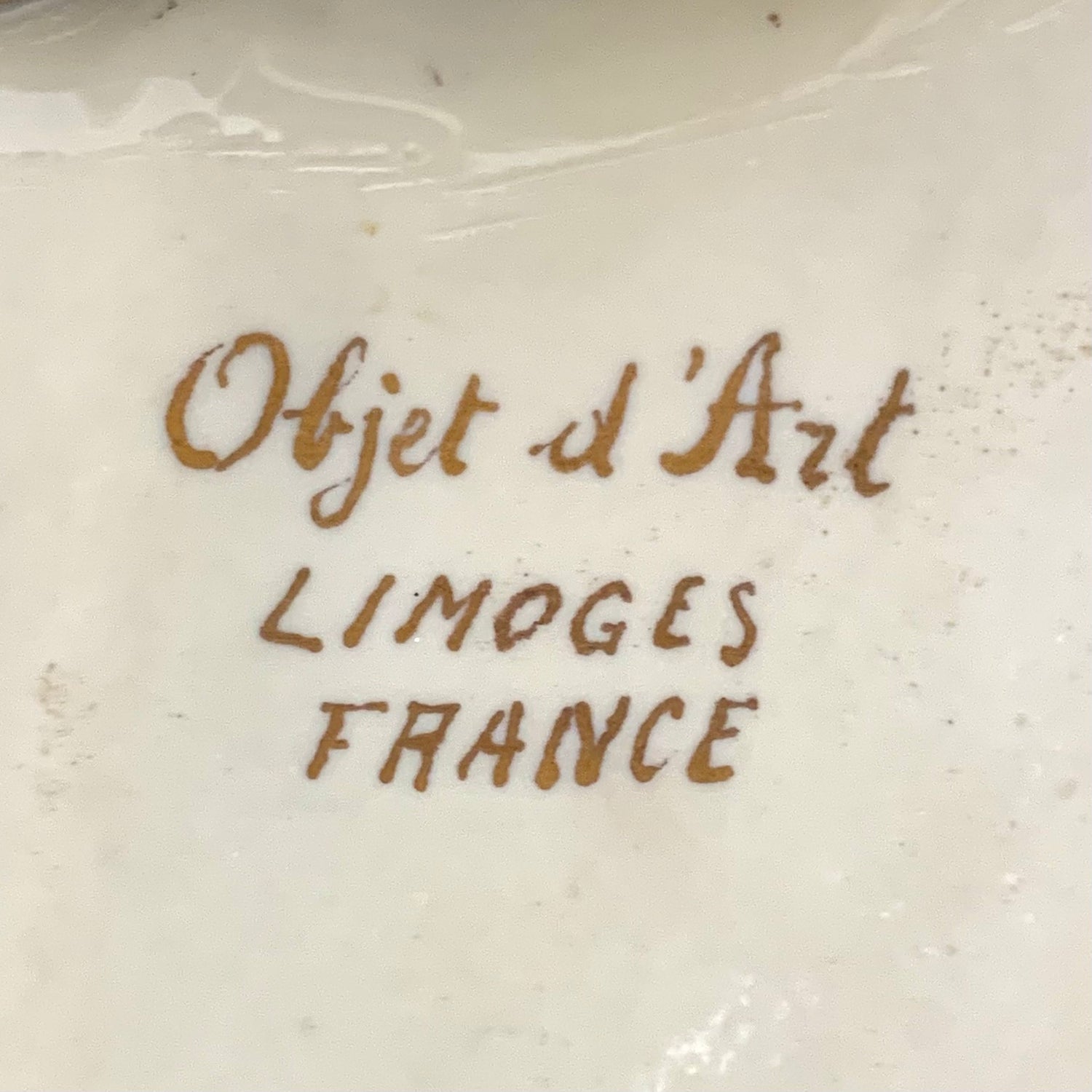 Sopera de porcelana francesa con plato oval Limoge SXIX