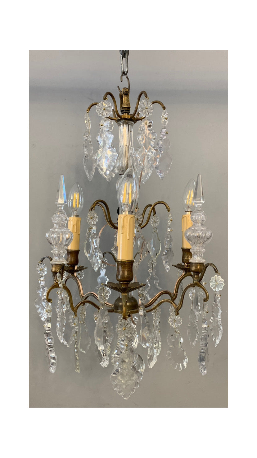 Lámpara de cristal francesa estilo Luis XVI SXIX