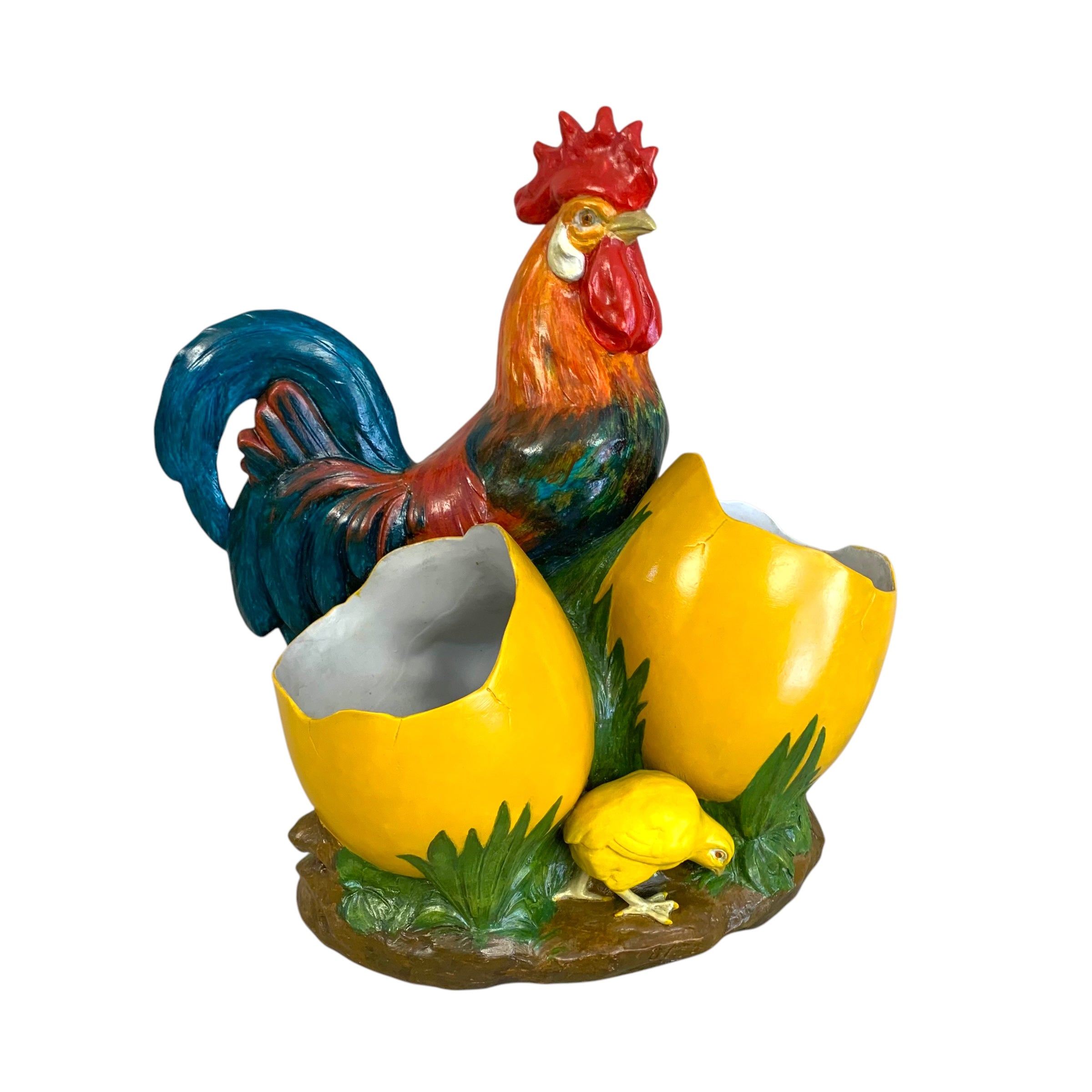 Gallo alemán de Bisque pintado. SXIX