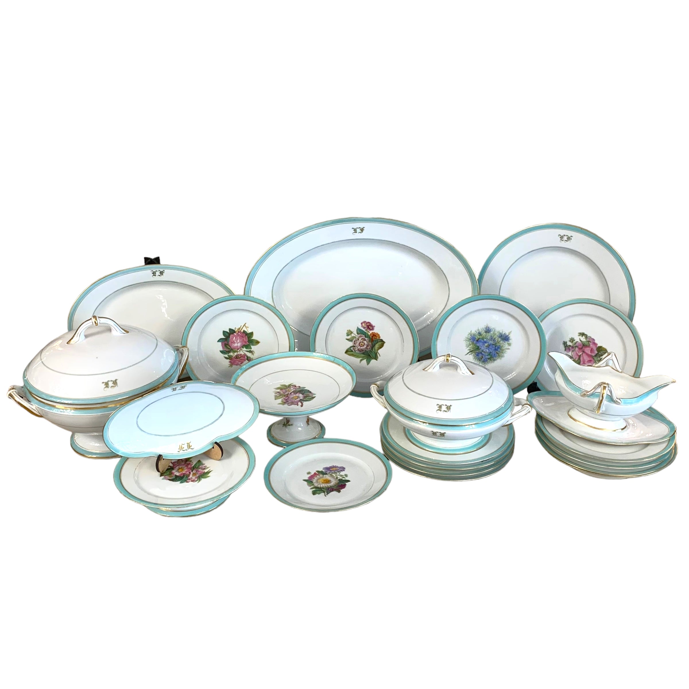 Vajilla de porcelana francesa "F.Dommartin" SXIX