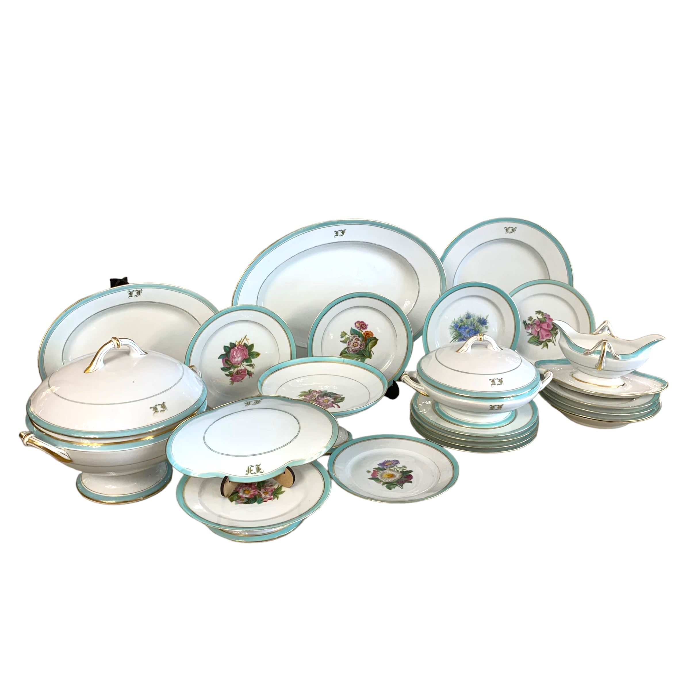 Vajilla de porcelana francesa "F.Dommartin" SXIX