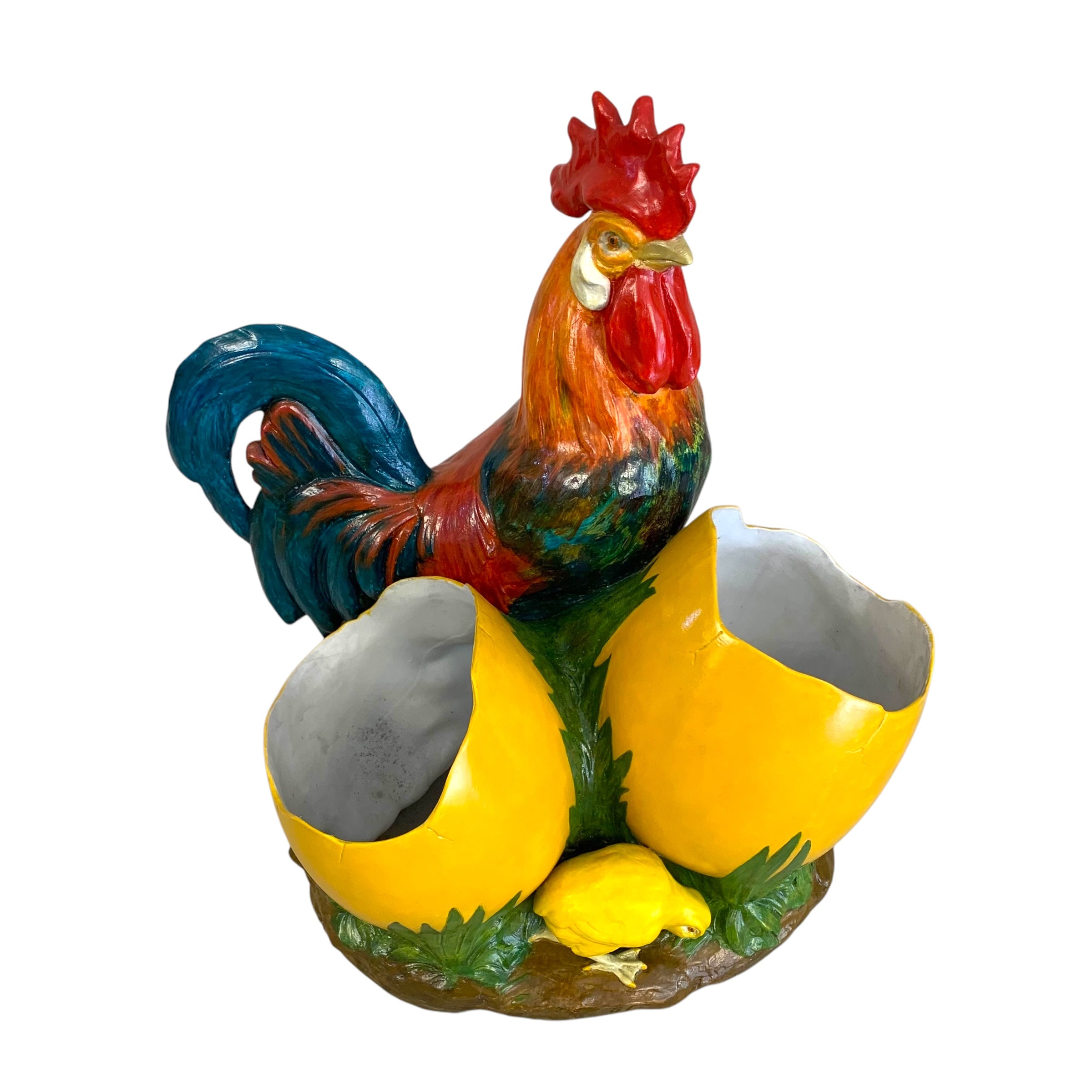 Gallo alemán de Bisque pintado. SXIX