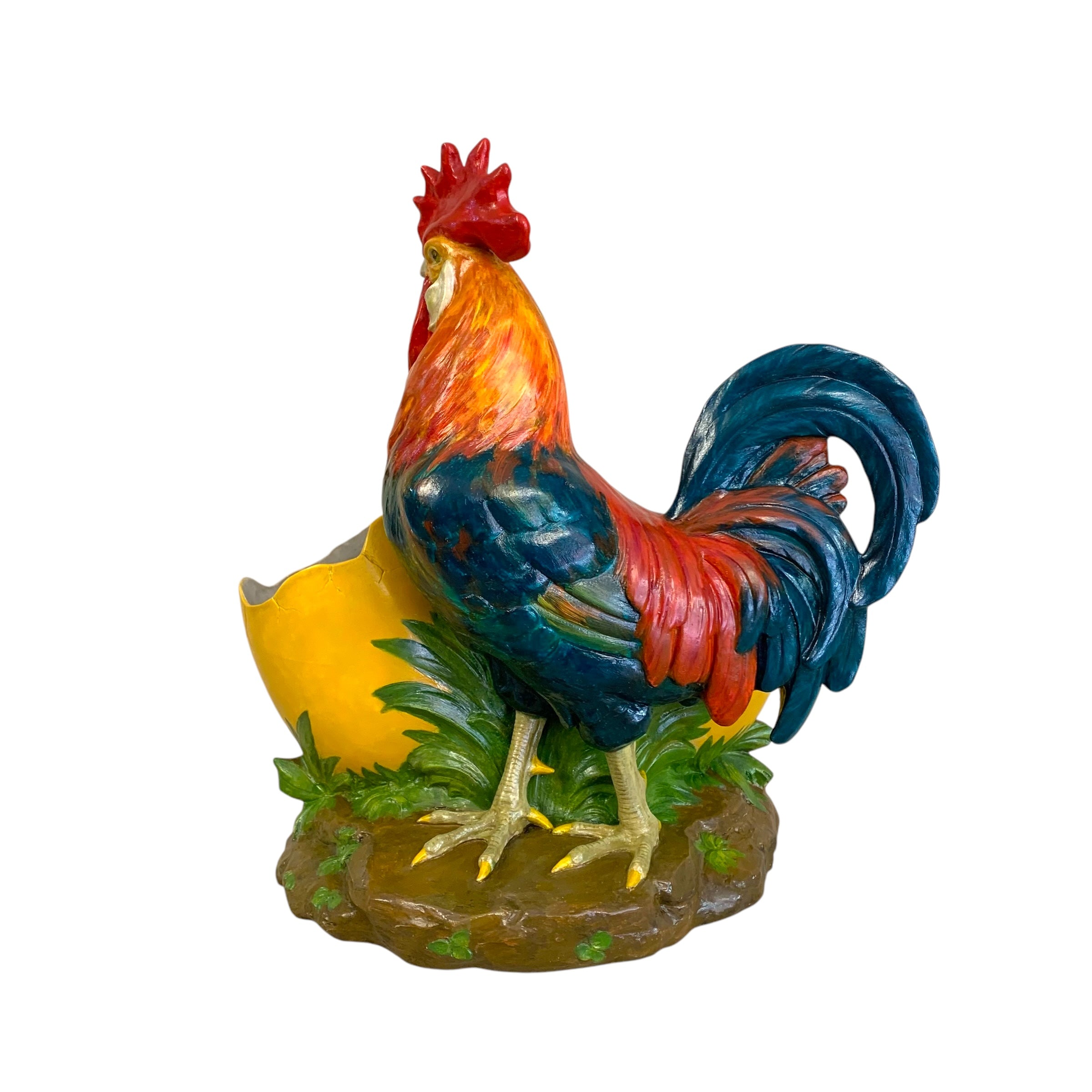 Gallo alemán de Bisque pintado. SXIX