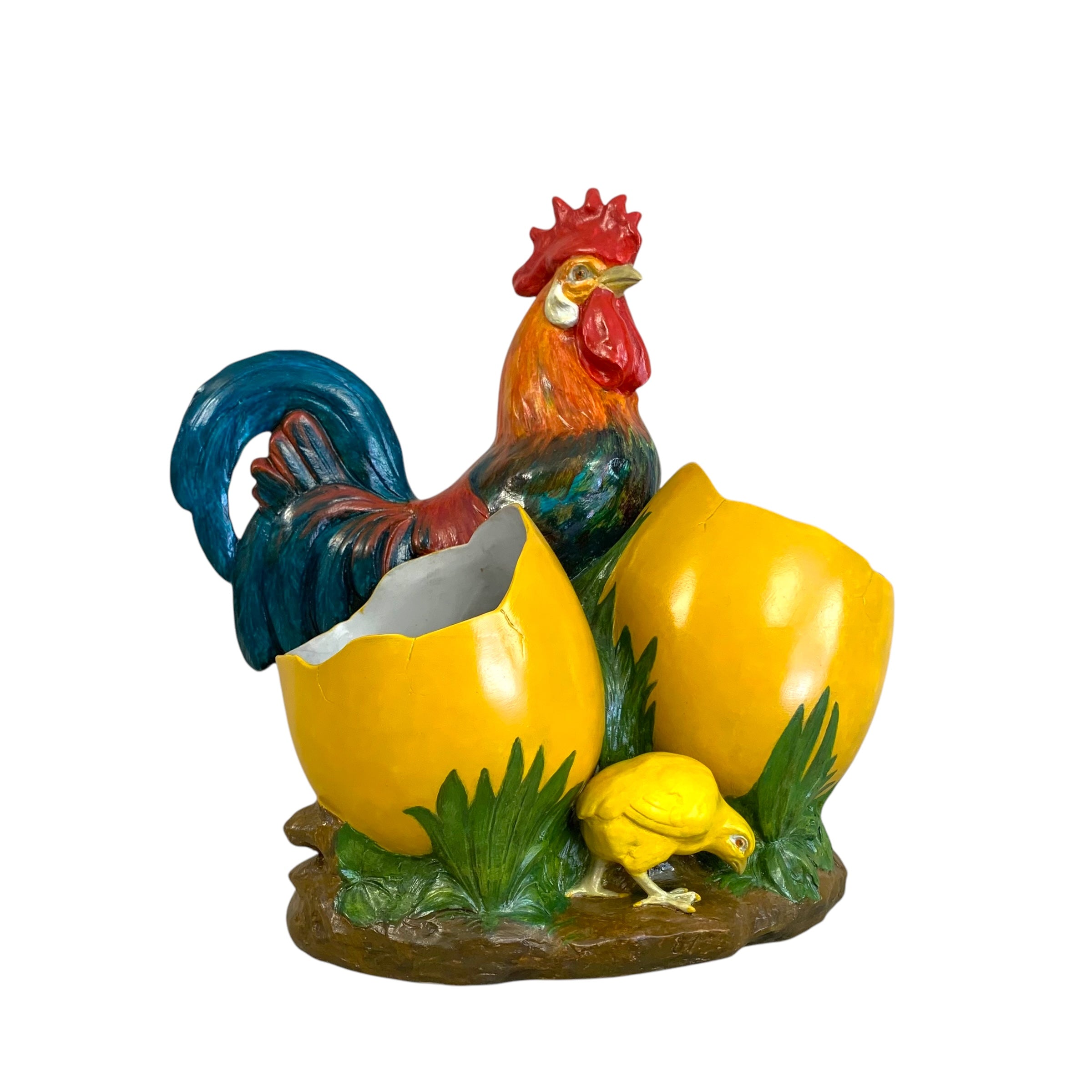 Gallo alemán de Bisque pintado. SXIX