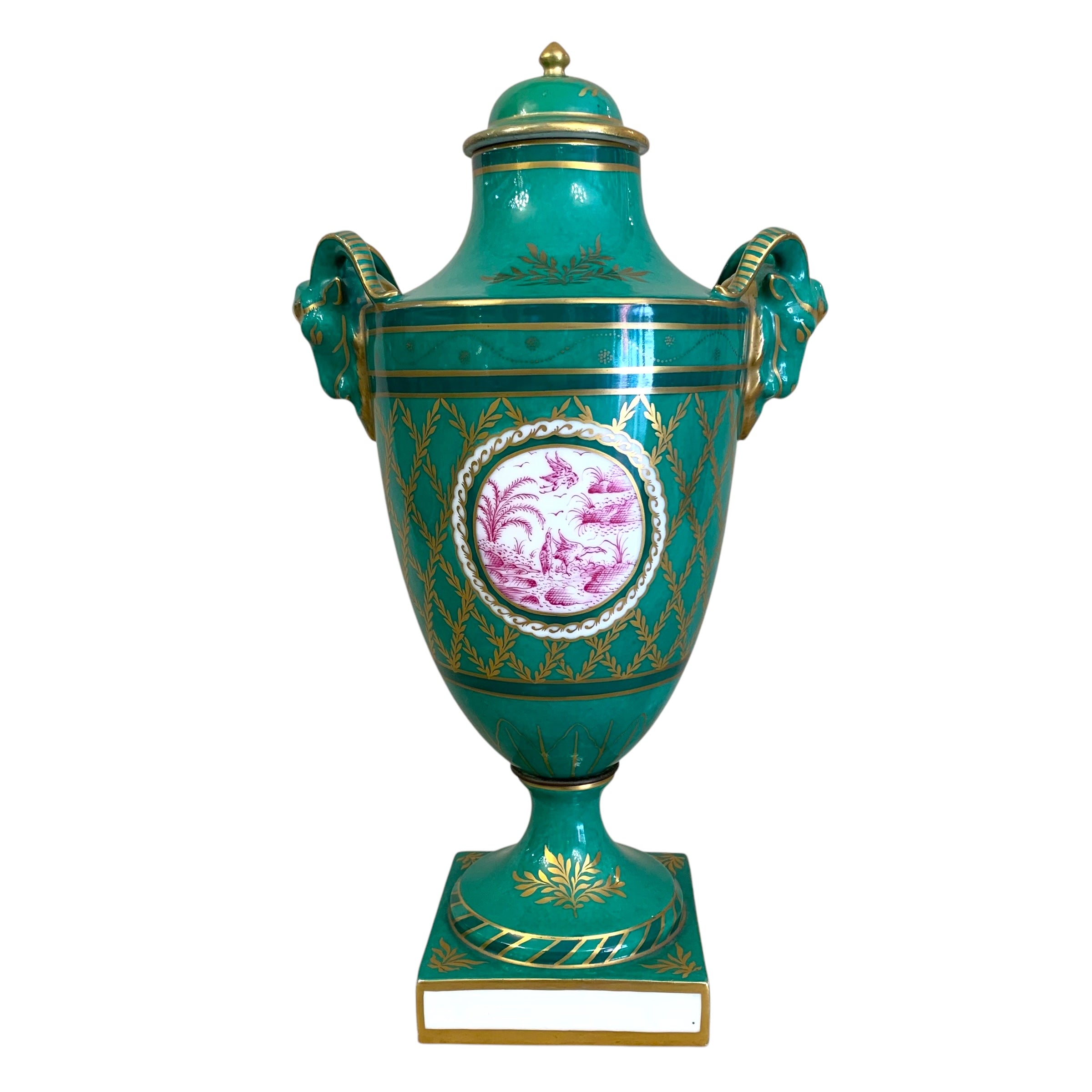 Par de jarrones de porcelana francesa Clauss et Cie . SXIX