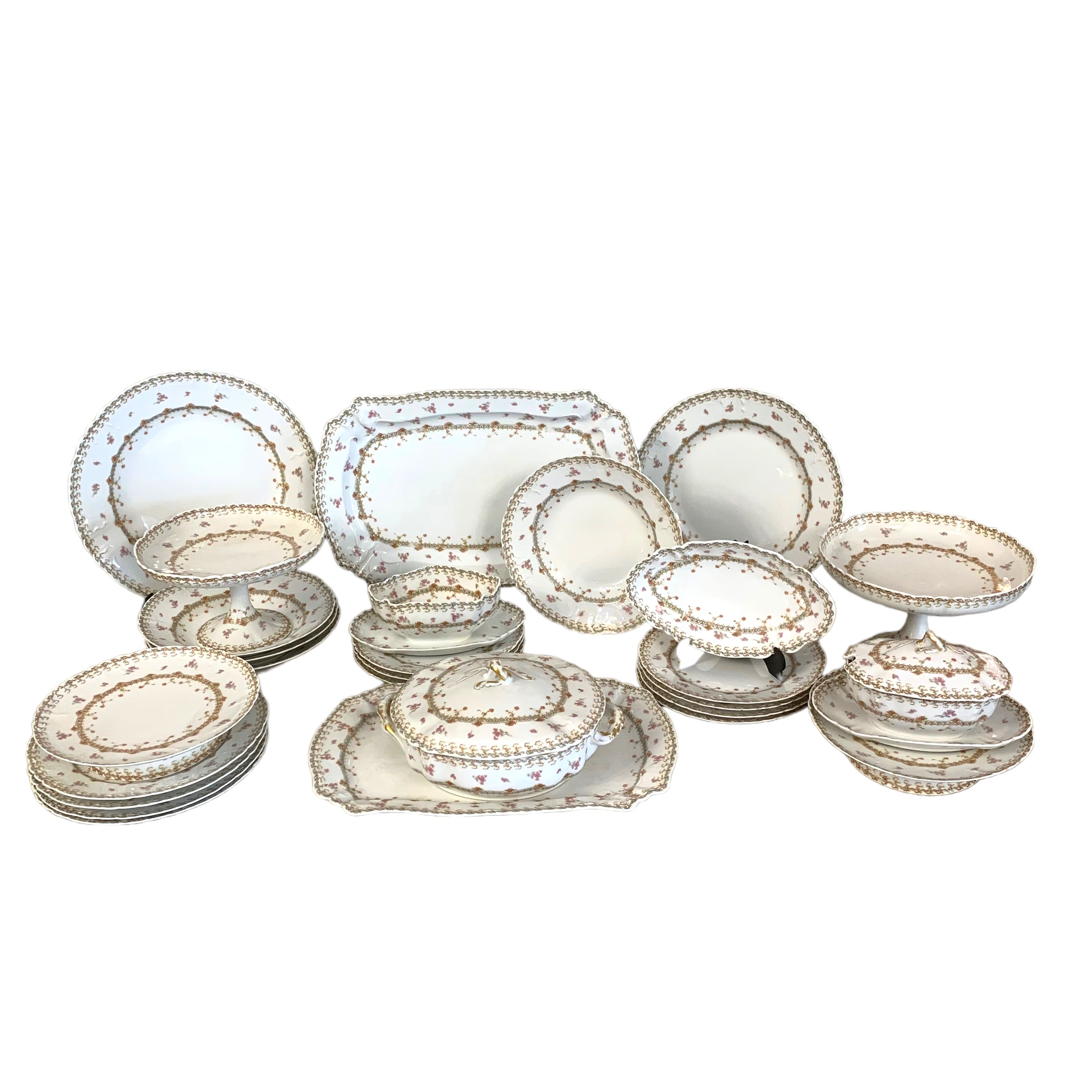 Vajilla de porcelana francesa Limoge "H&C L FRANCE" SXIX