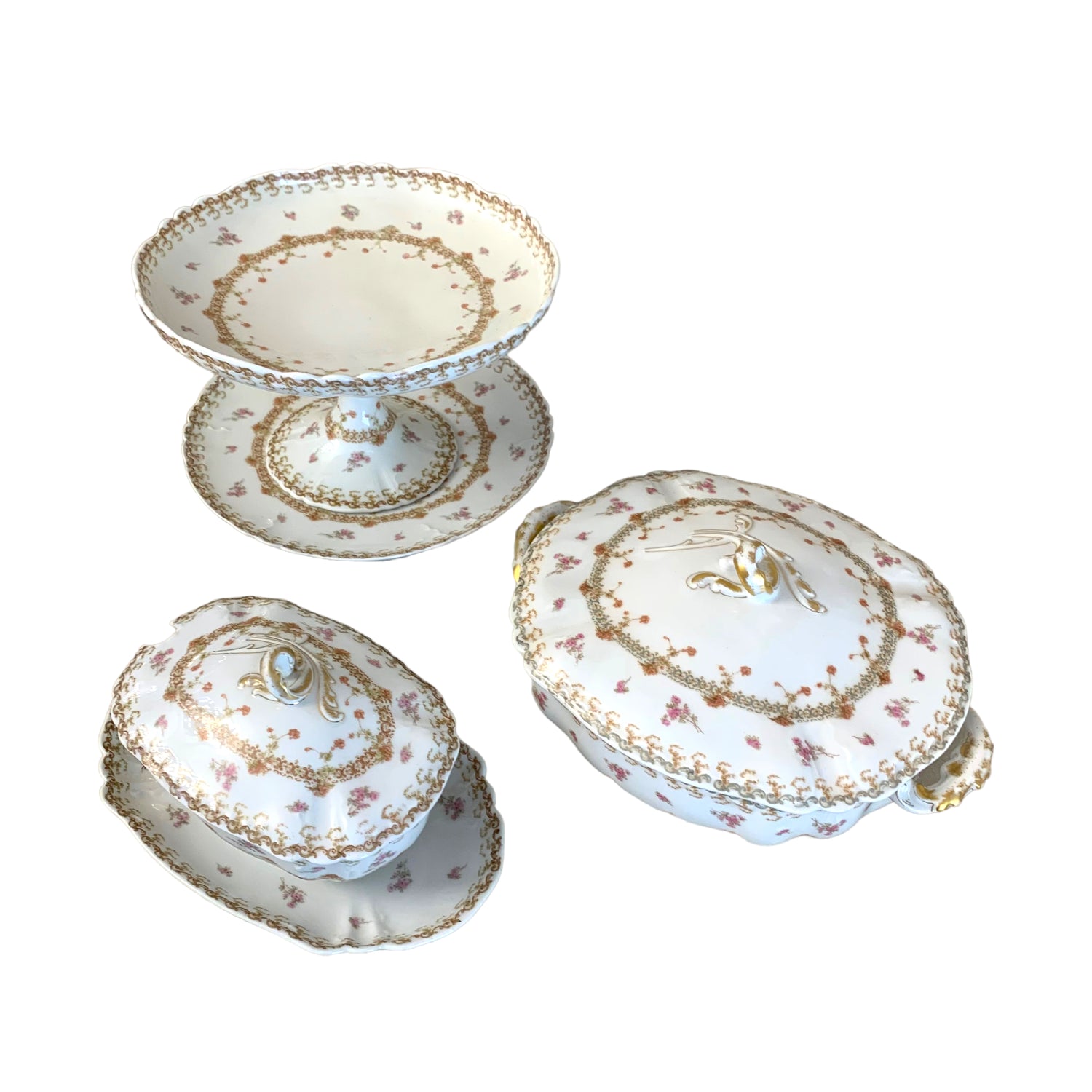 Vajilla de porcelana francesa Limoge "H&C L FRANCE" SXIX