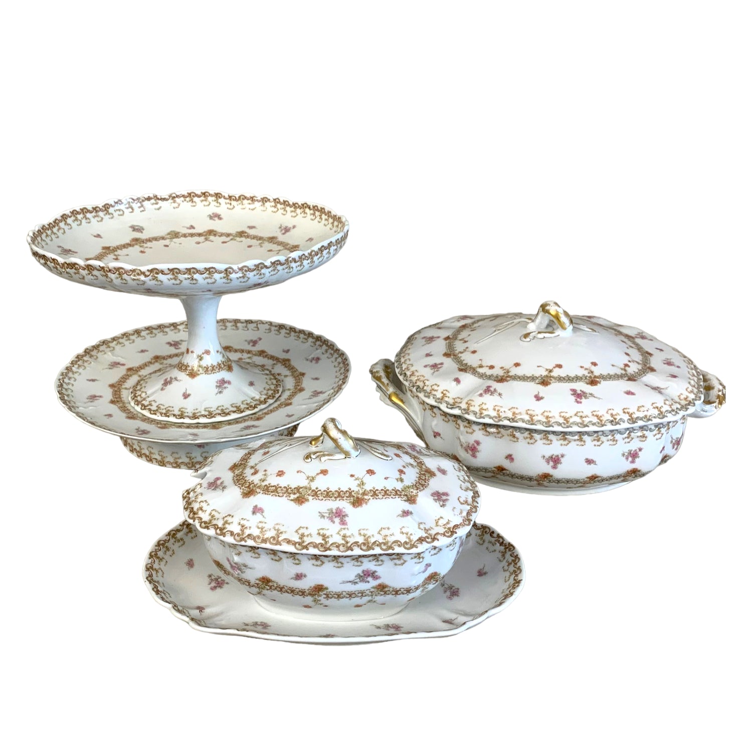 Vajilla de porcelana francesa Limoge "H&C L FRANCE" SXIX
