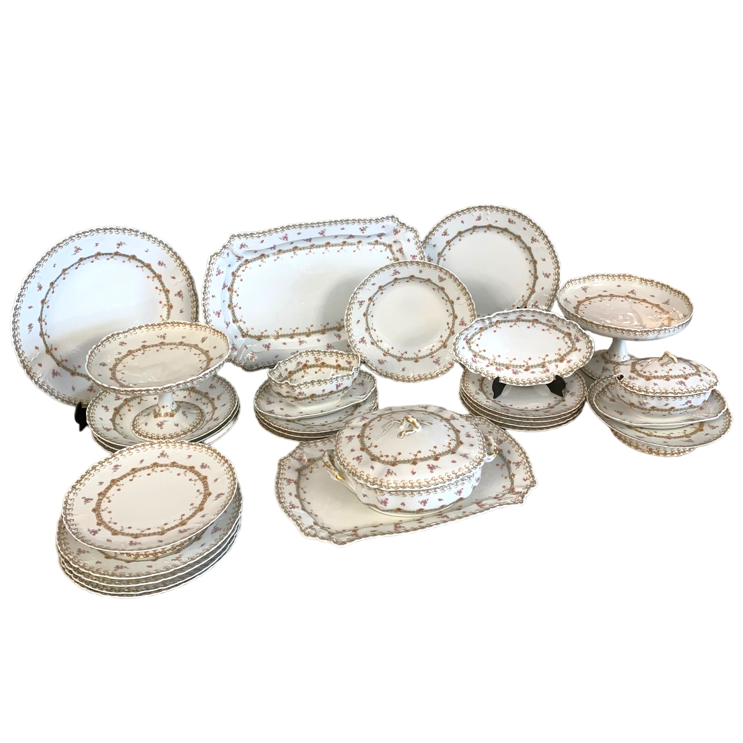 Vajilla de porcelana francesa Limoge "H&C L FRANCE" SXIX