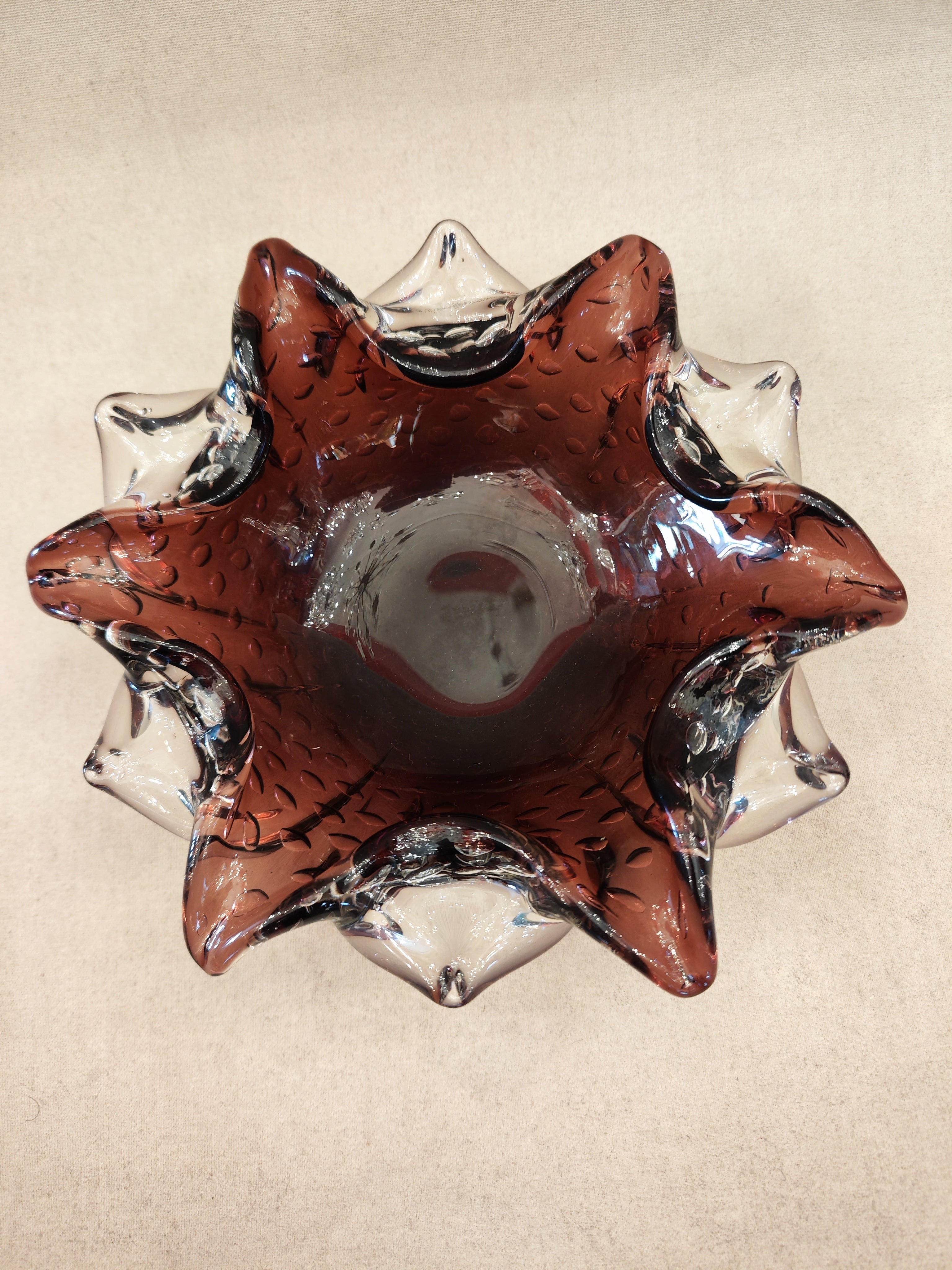 Centro de mesa Murano forma orgánica. Italia. SXX