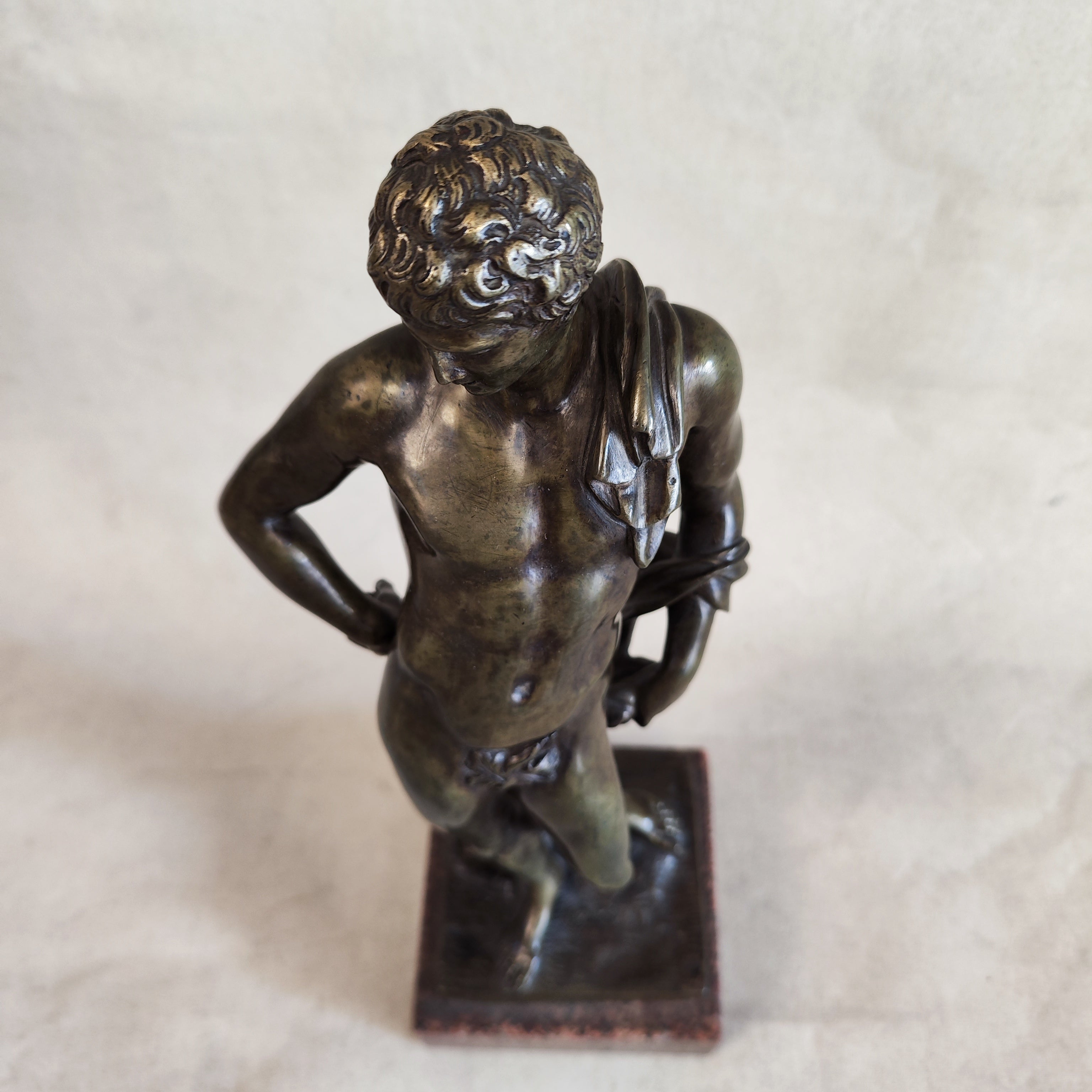 Escultura italiana de bronce dios Apolo. SXIX