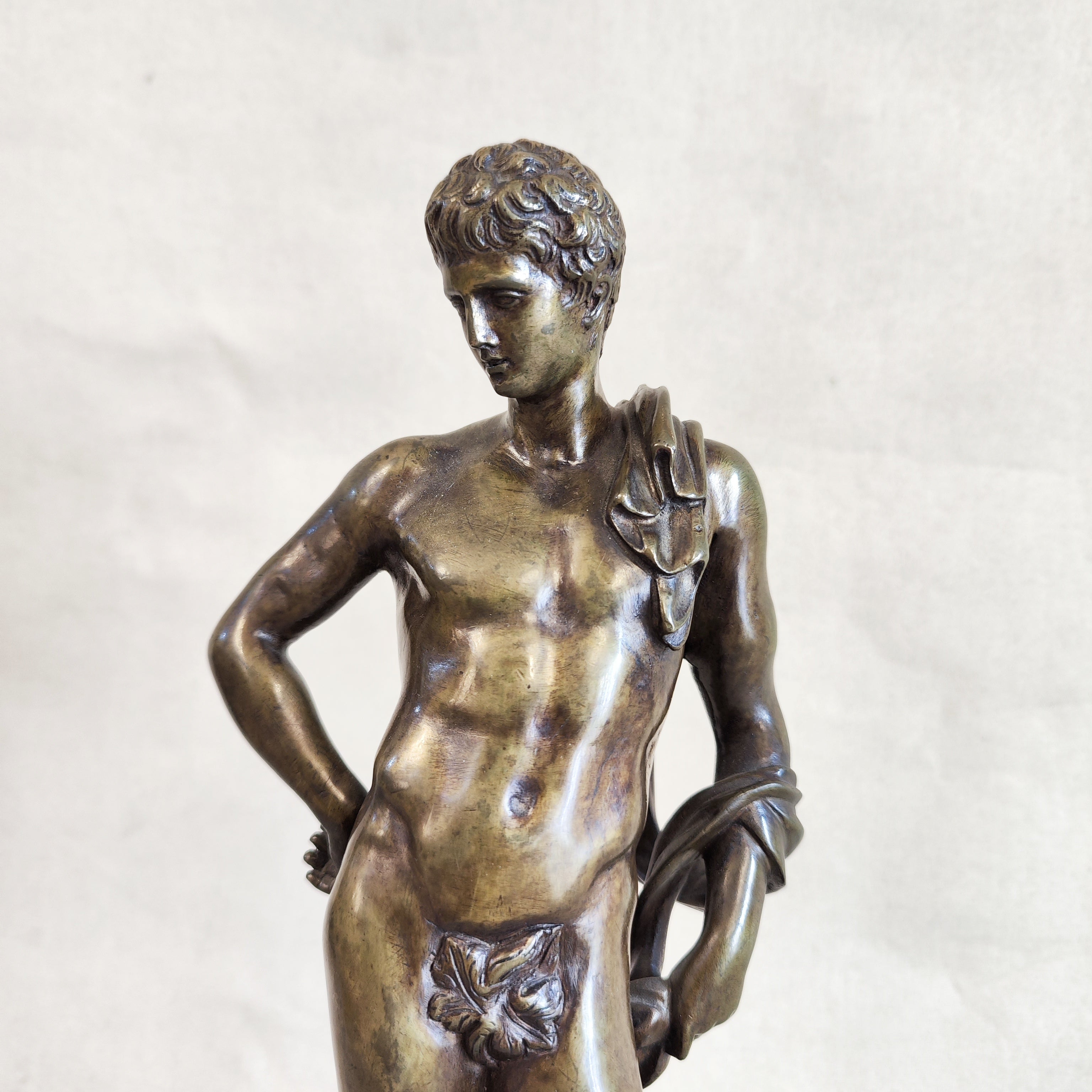 Escultura italiana de bronce dios Apolo. SXIX