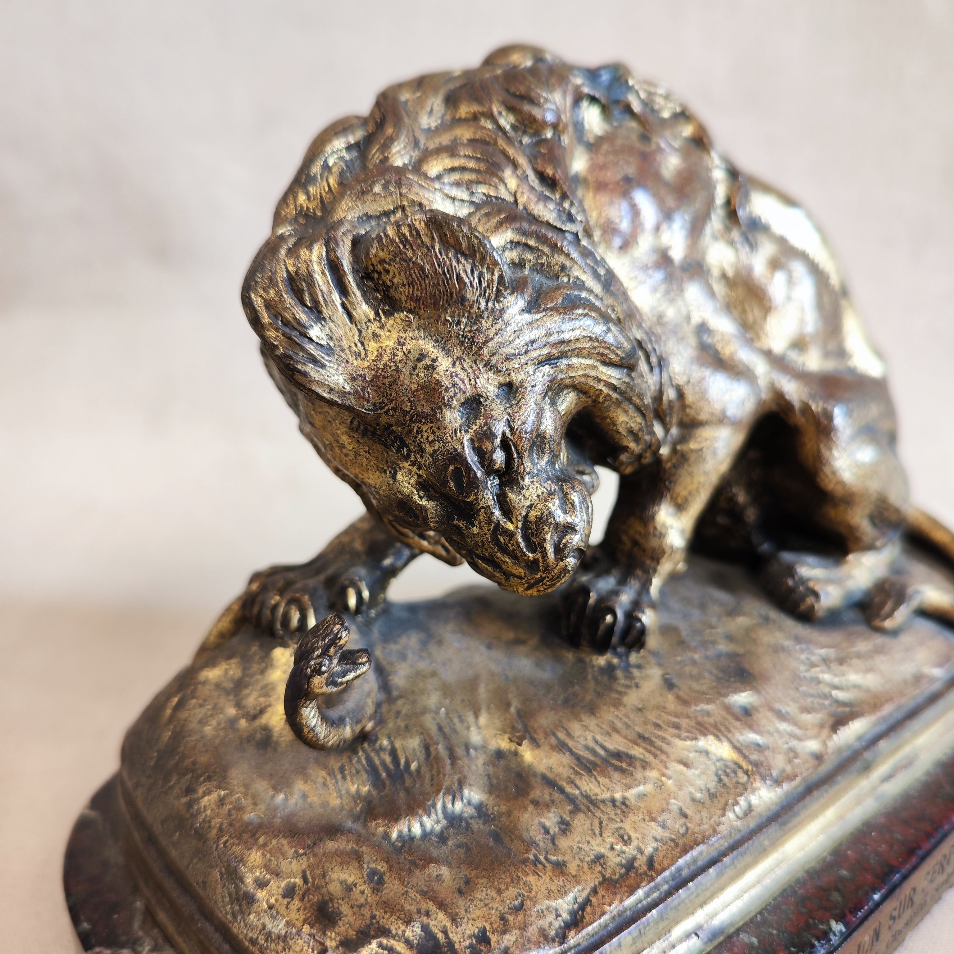 Leon de bronce. Victor Chemin (1823-1901). Francia. SXIX