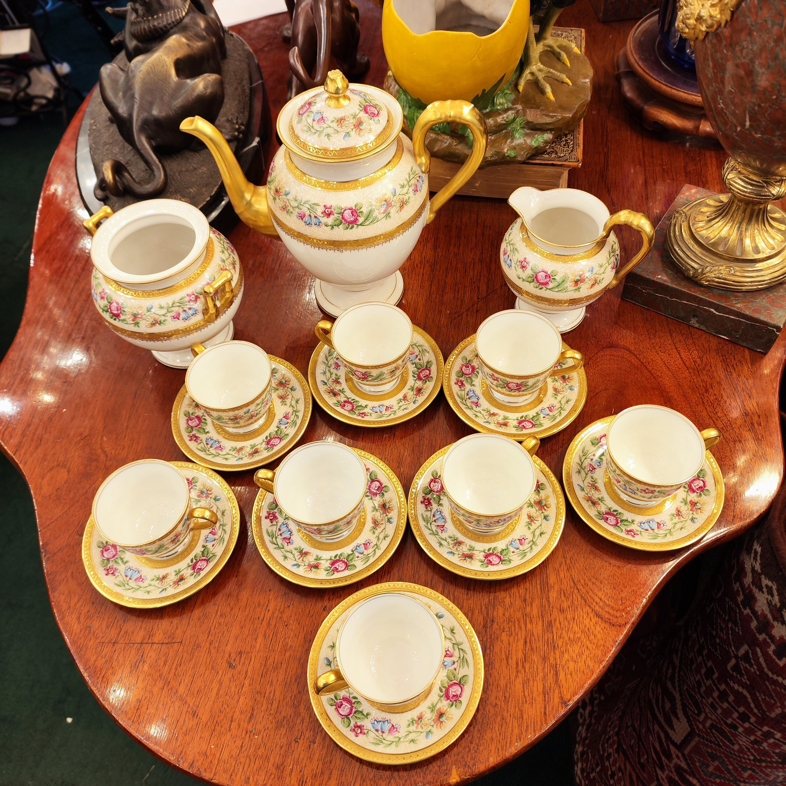 Juego de porcelana pára cafe Limoges Charles Ahrenfaldt. Francia 1920