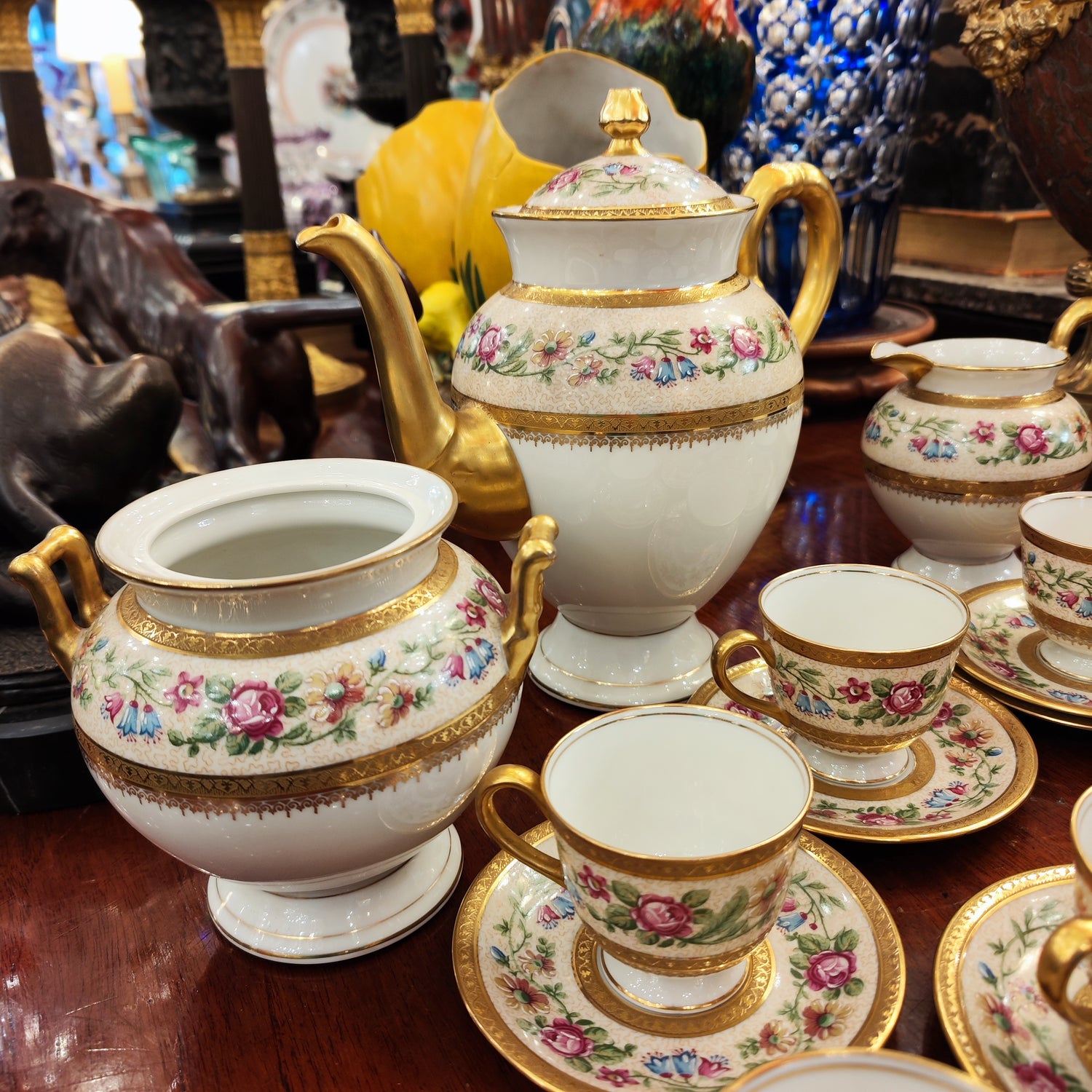 Juego de porcelana pára cafe Limoges Charles Ahrenfaldt. Francia 1920
