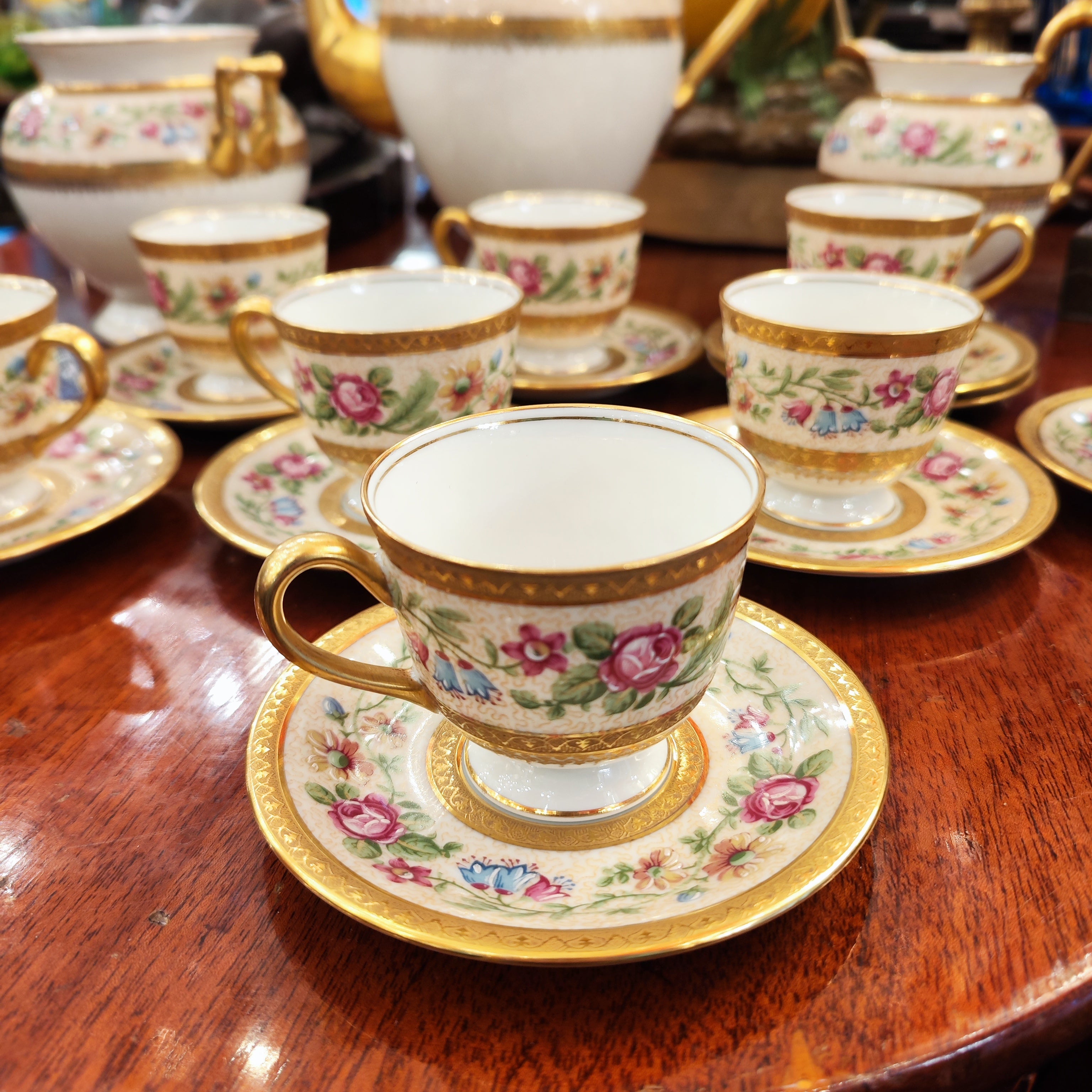 Juego de porcelana pára cafe Limoges Charles Ahrenfaldt. Francia 1920