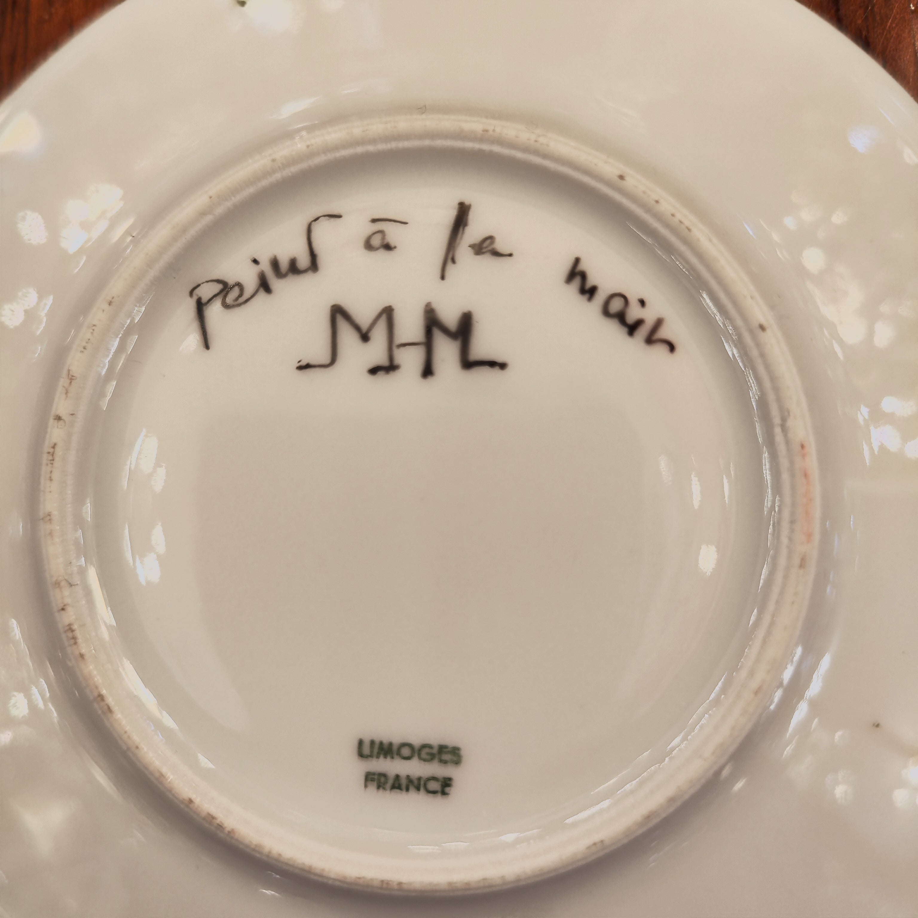 Juego de 5 tazas café Limoges France por M-M Le Chamberlain. Francia SXX