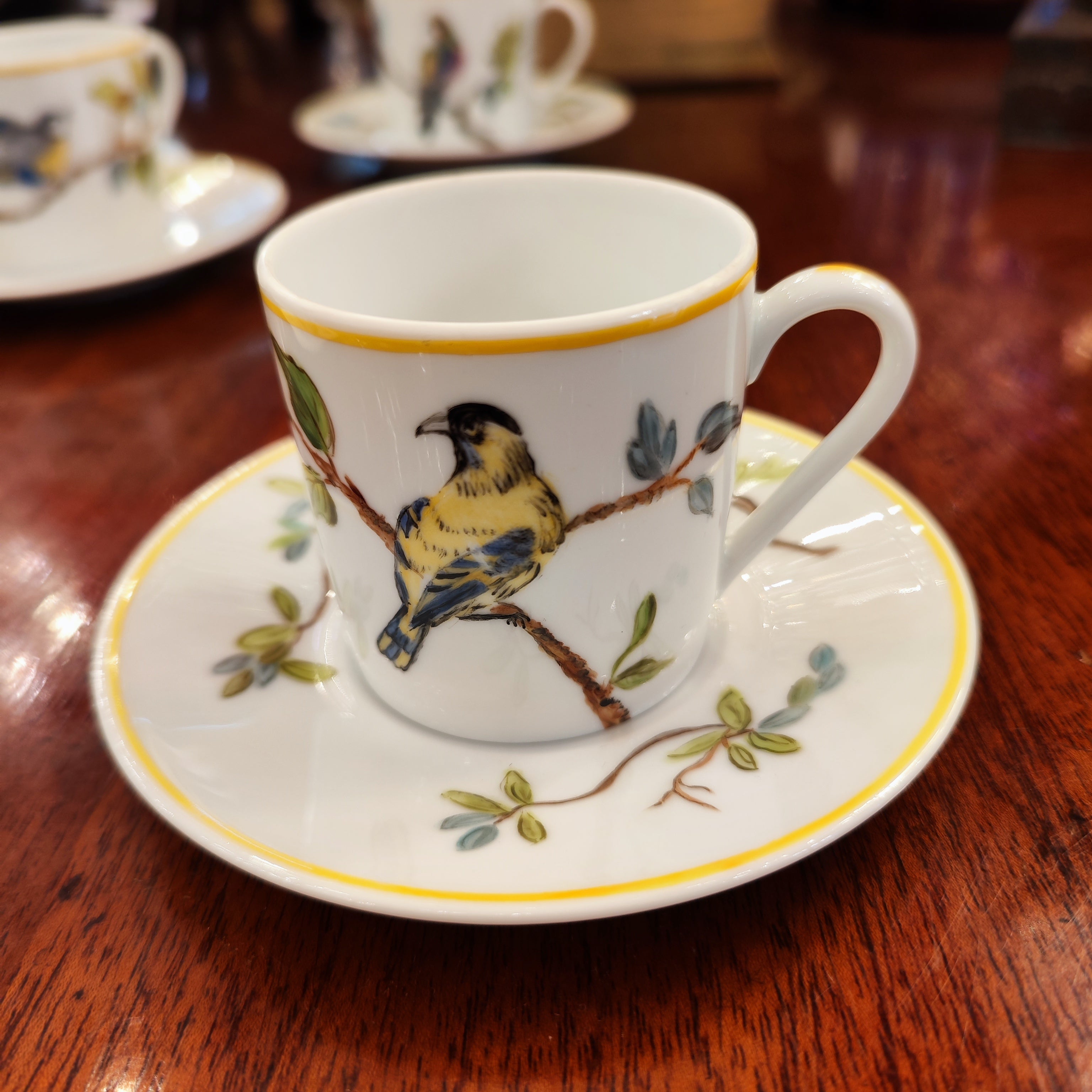 Juego de 5 tazas café Limoges France por M-M Le Chamberlain. Francia SXX