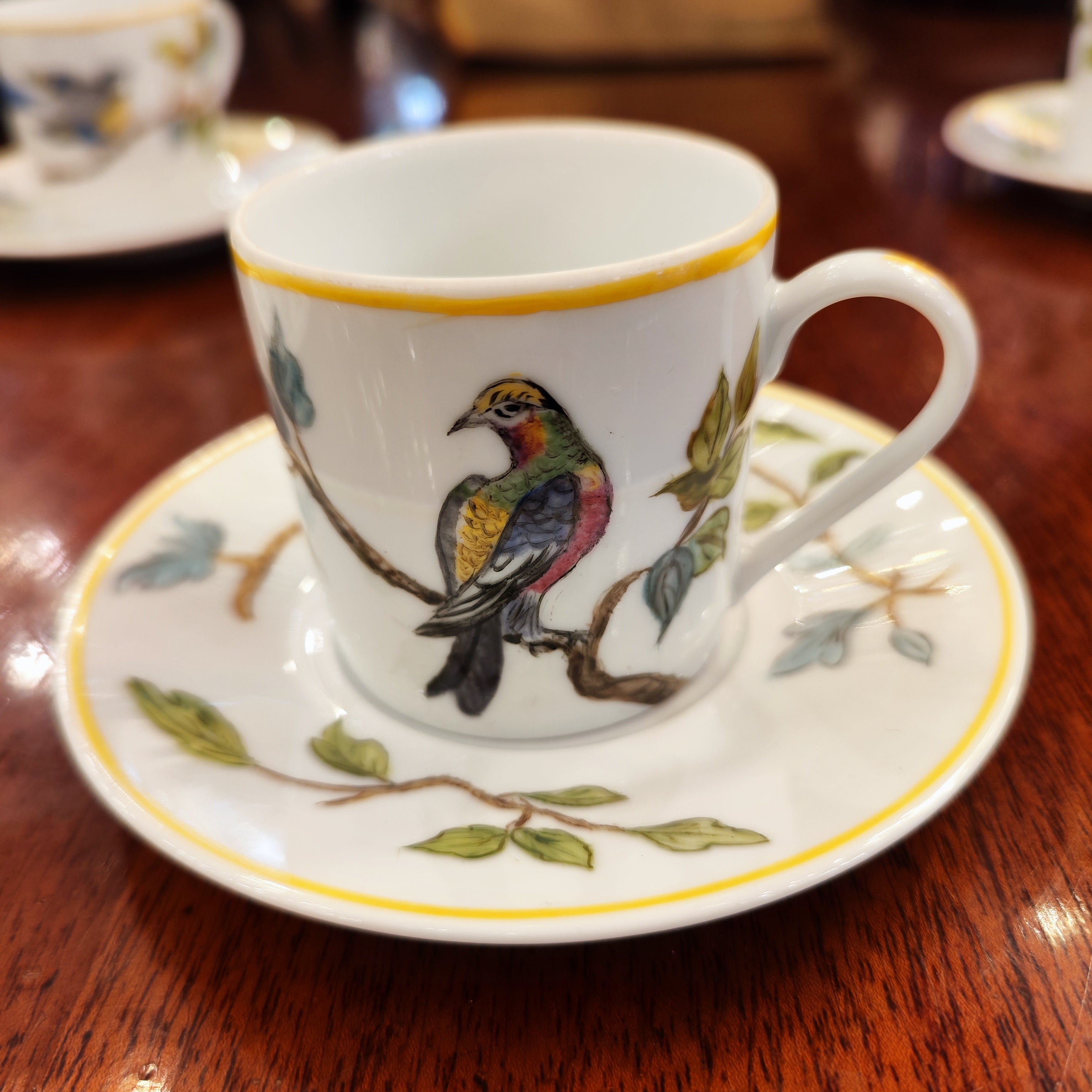 Juego de 5 tazas café Limoges France por M-M Le Chamberlain. Francia SXX