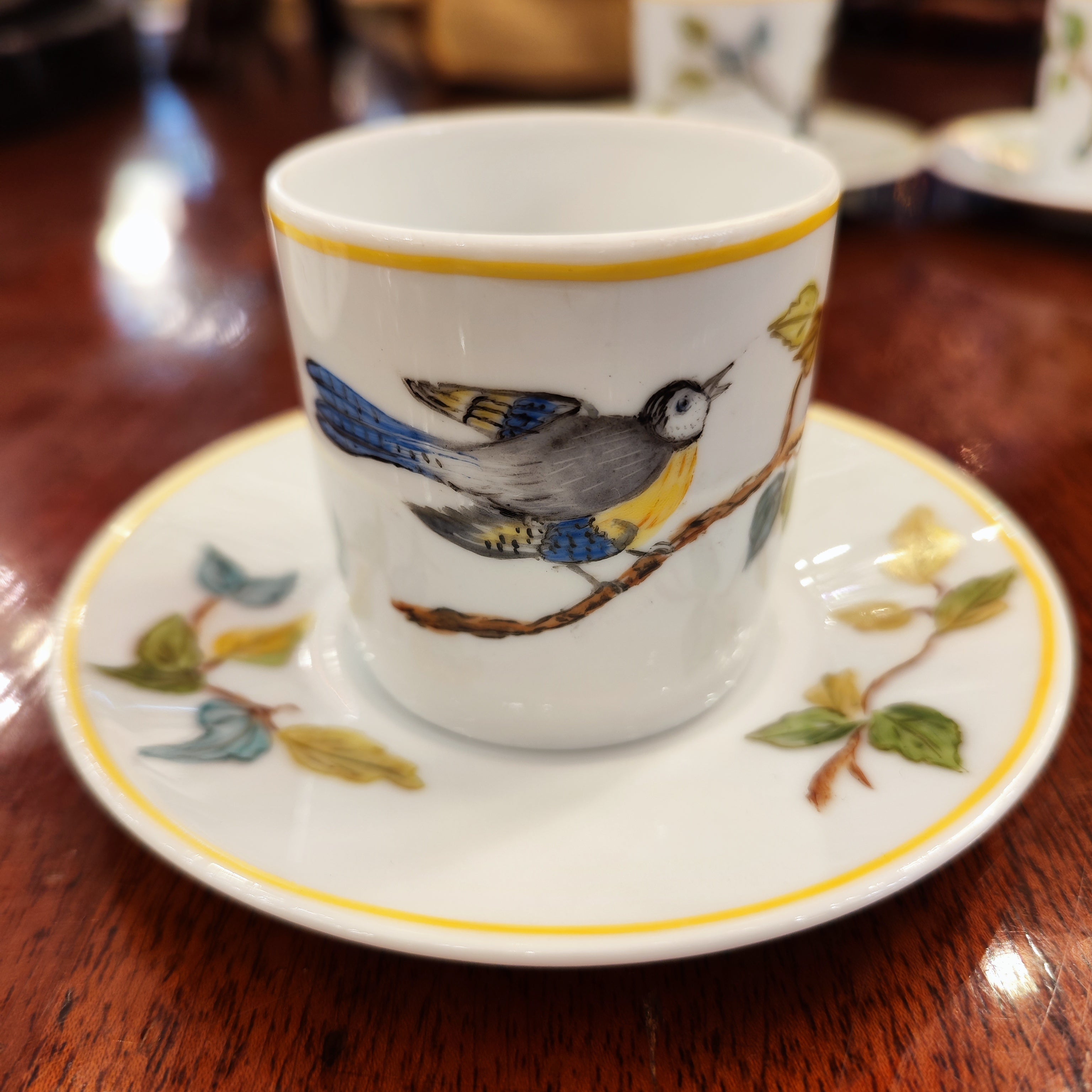 Juego de 5 tazas café Limoges France por M-M Le Chamberlain. Francia SXX