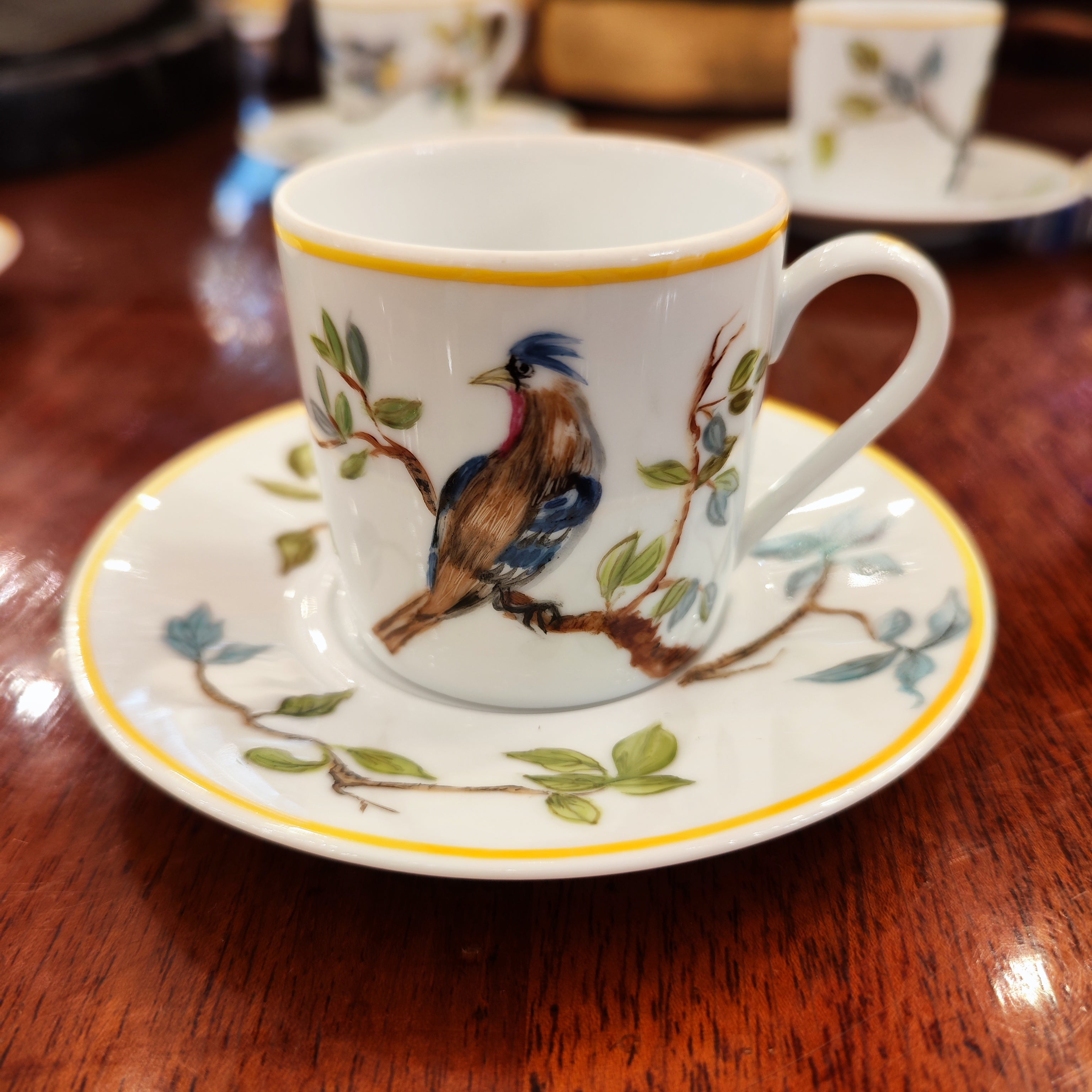 Juego de 5 tazas café Limoges France por M-M Le Chamberlain. Francia SXX