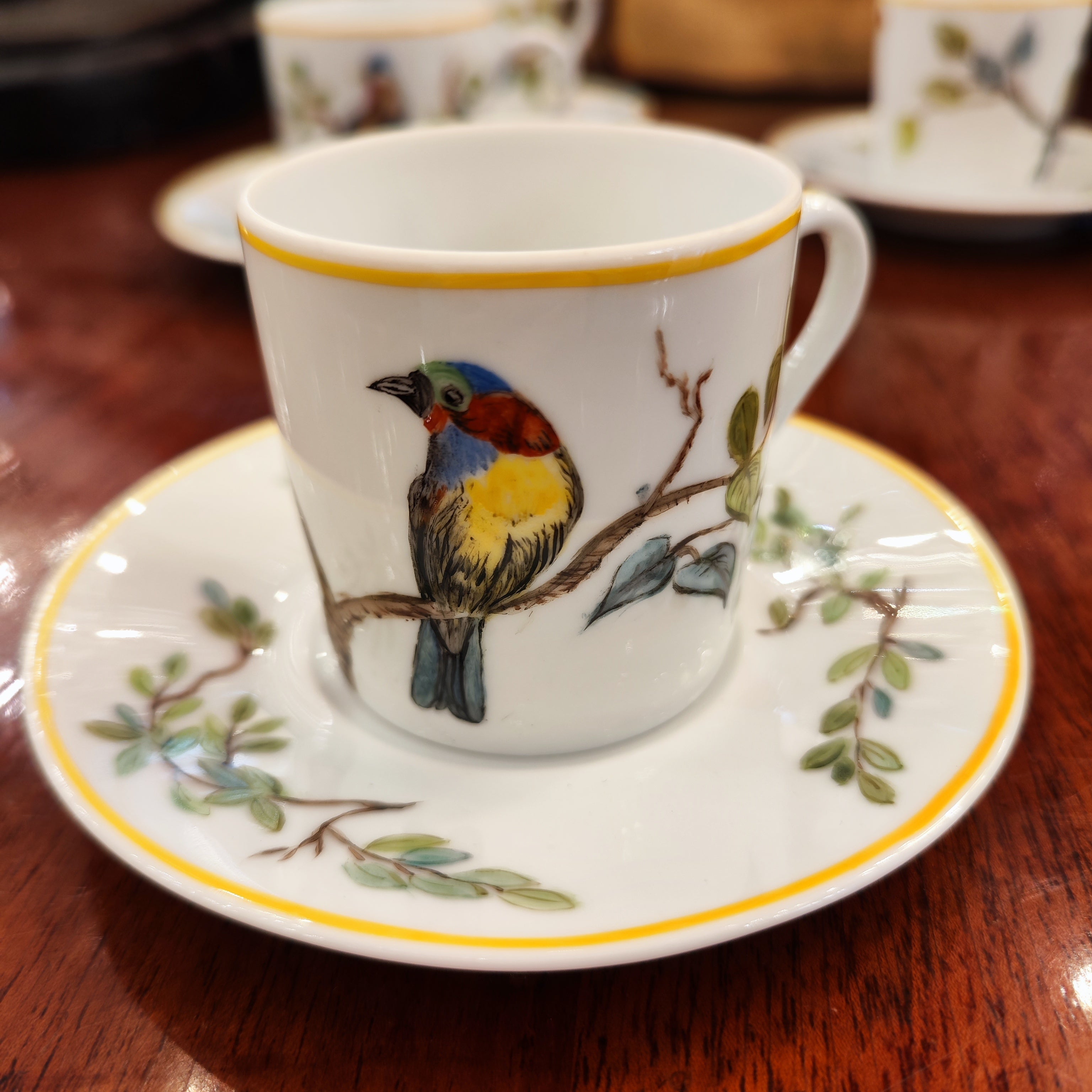 Juego de 5 tazas café Limoges France por M-M Le Chamberlain. Francia SXX