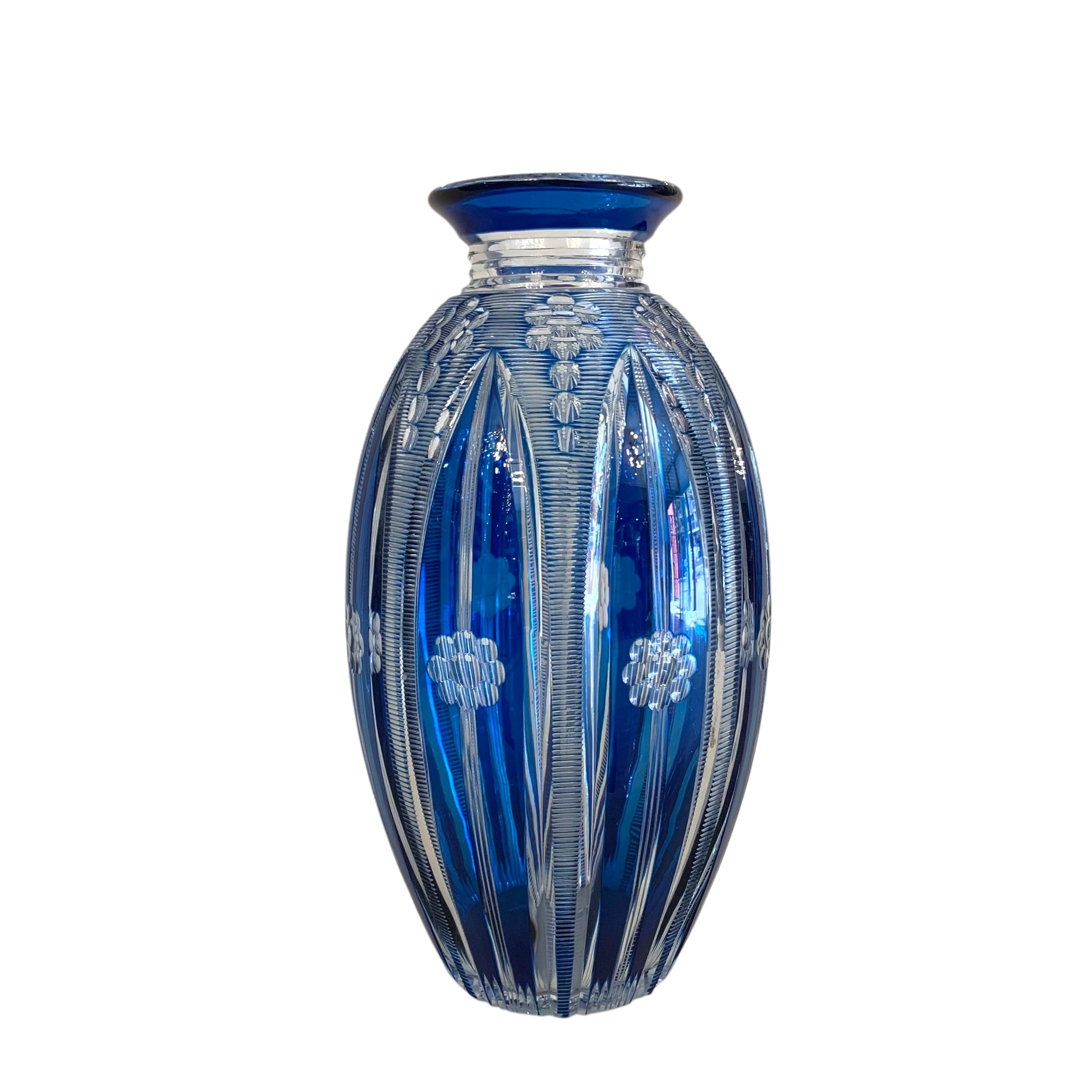 Florero belga de cristal Art Deco. SXX