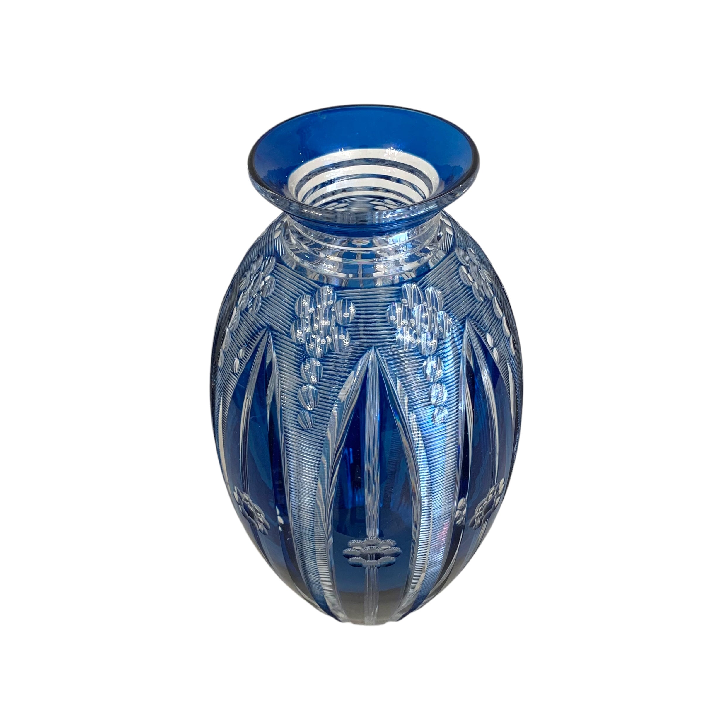 Florero belga de cristal Art Deco. SXX
