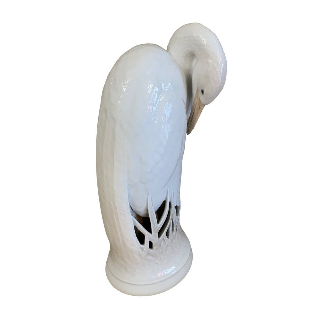 Figura de porcelana Art-Nouveau de una garza sello Royal Copenhagen . SXX