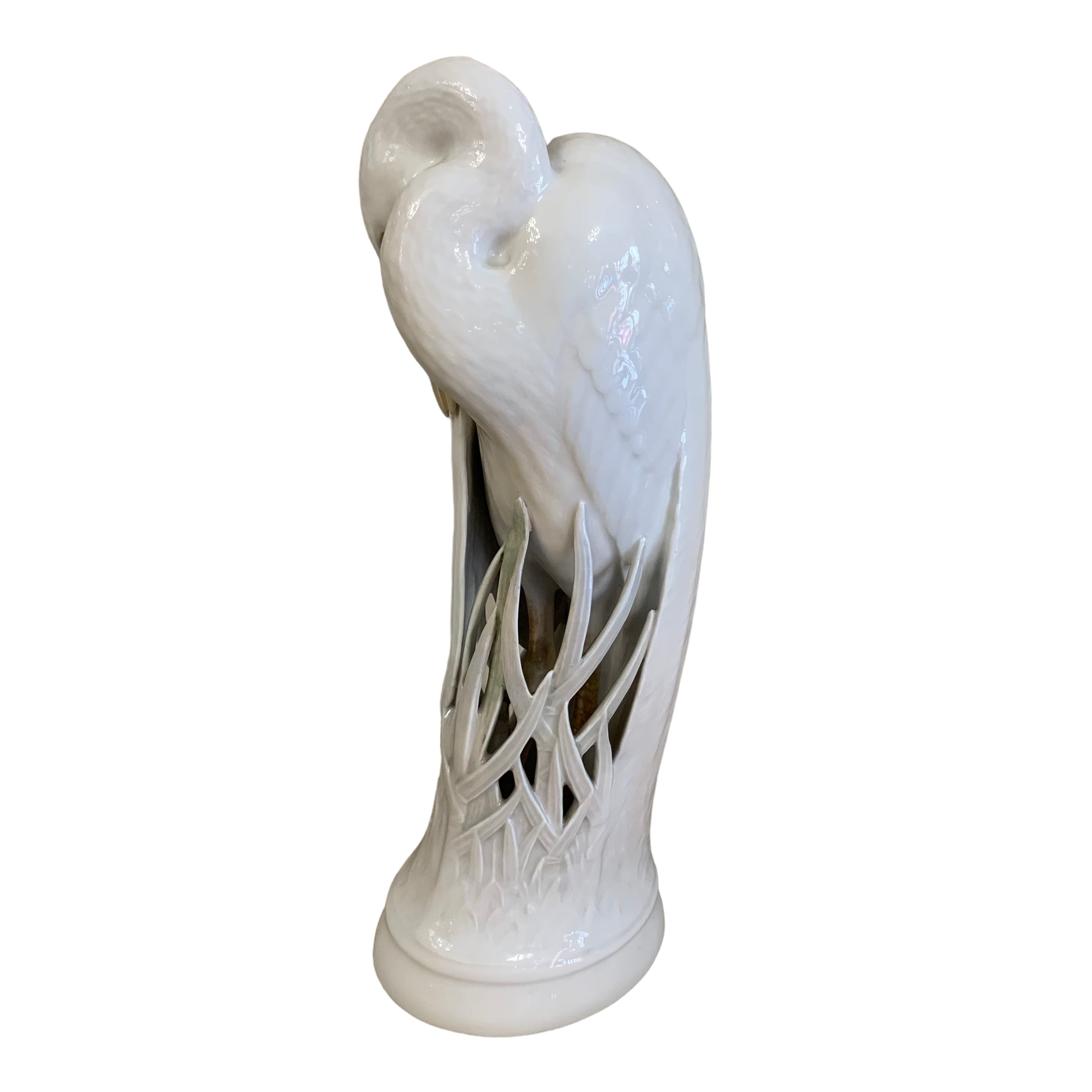 Figura de porcelana Art-Nouveau de una garza sello Royal Copenhagen . SXX