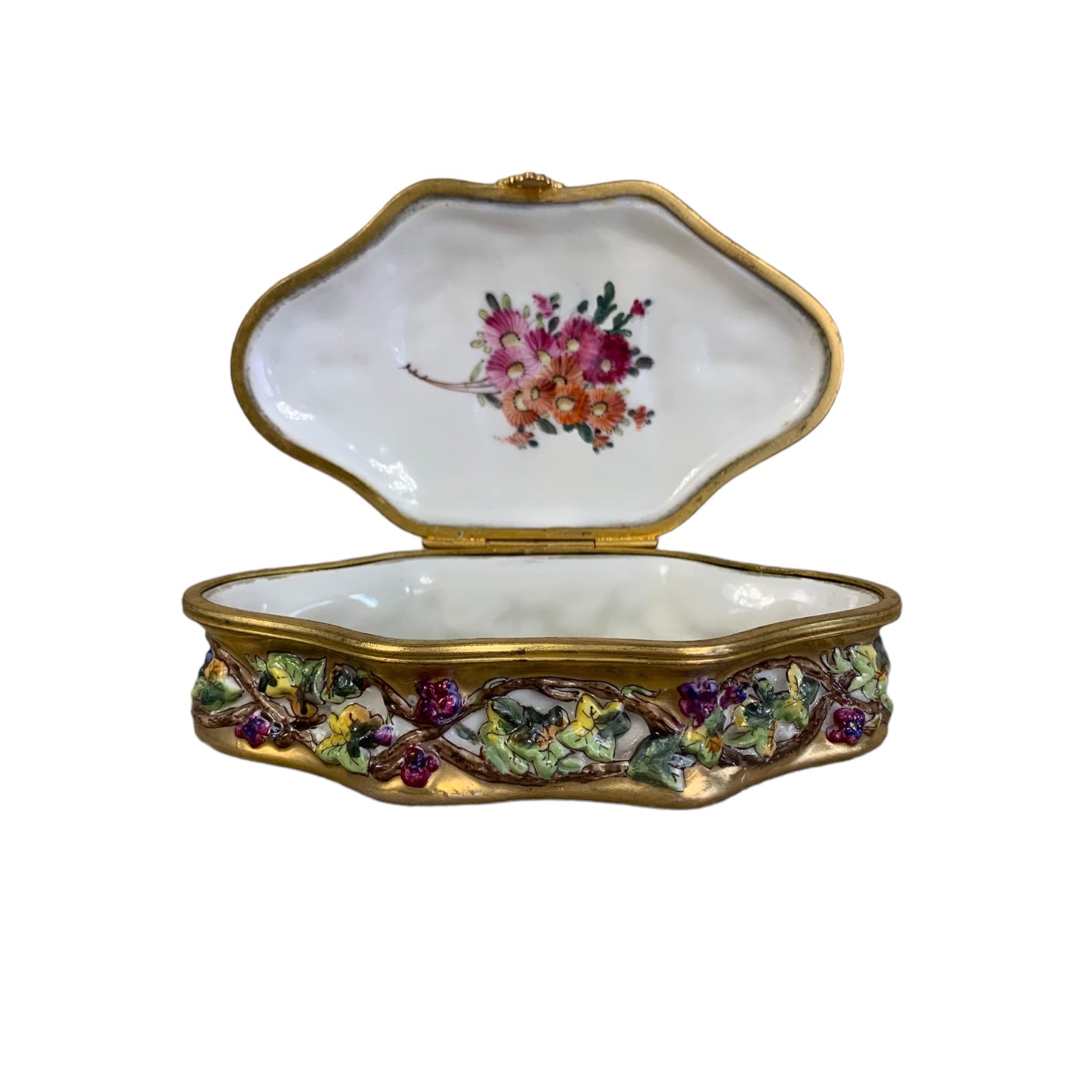 Joyero de porcelana italiana Capodimonte. SXIX