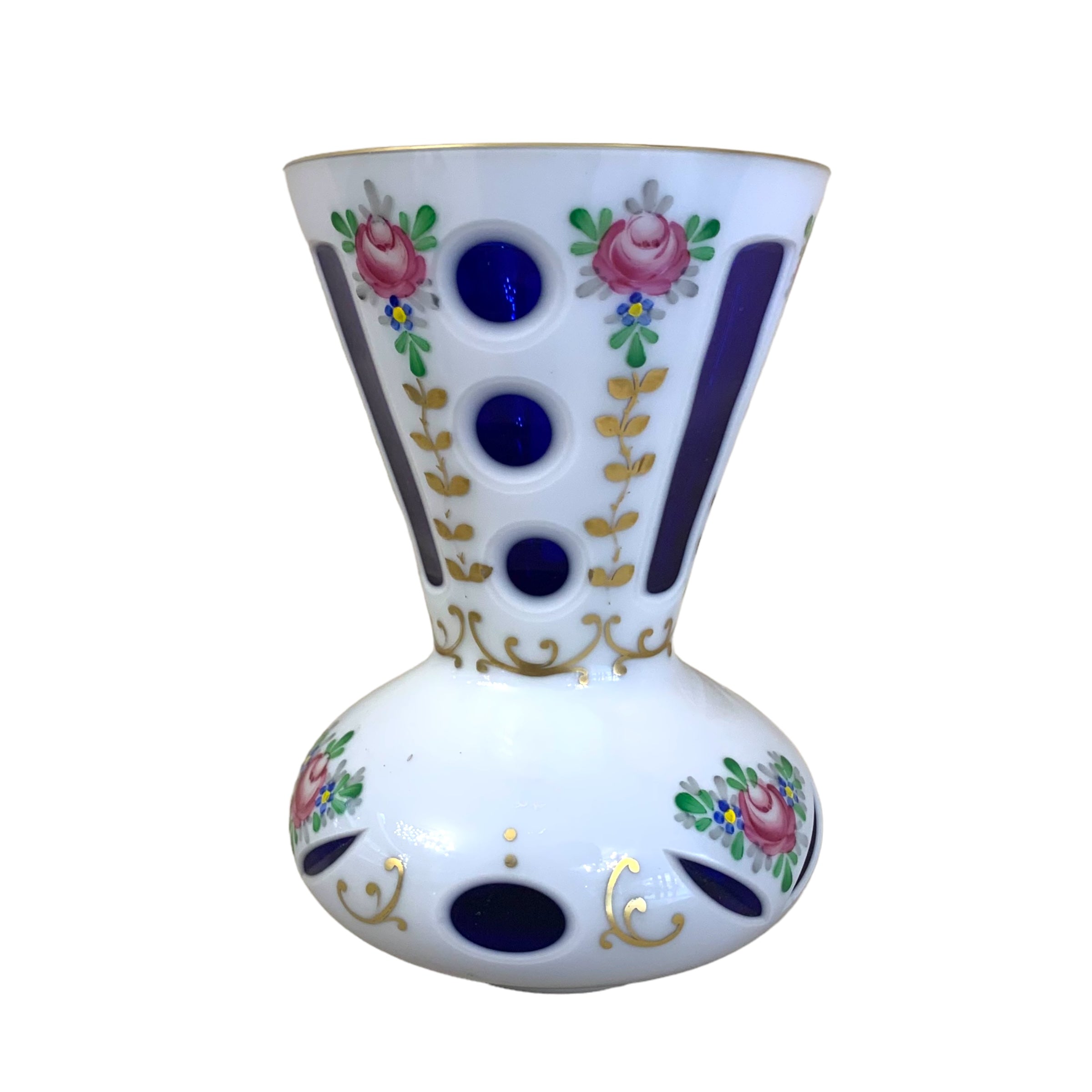 Florero bohemio "doble capa". SXIX