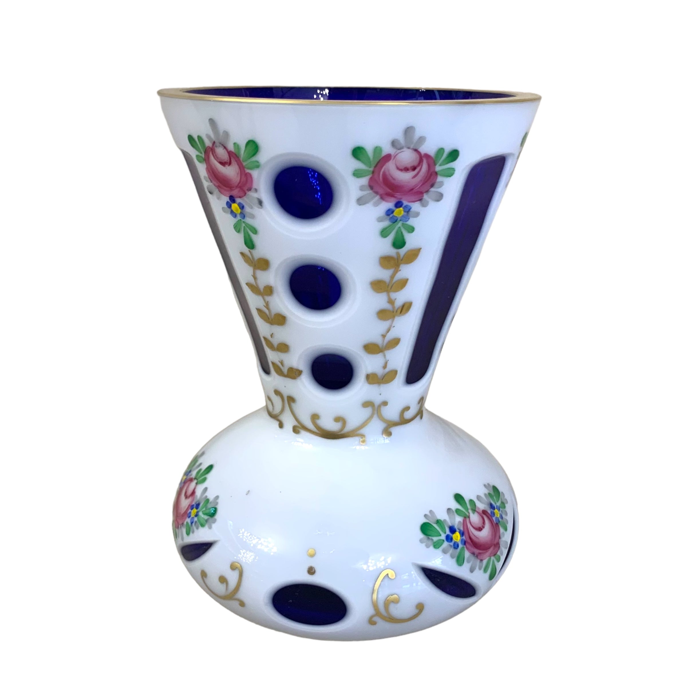 Florero bohemio "doble capa". SXIX