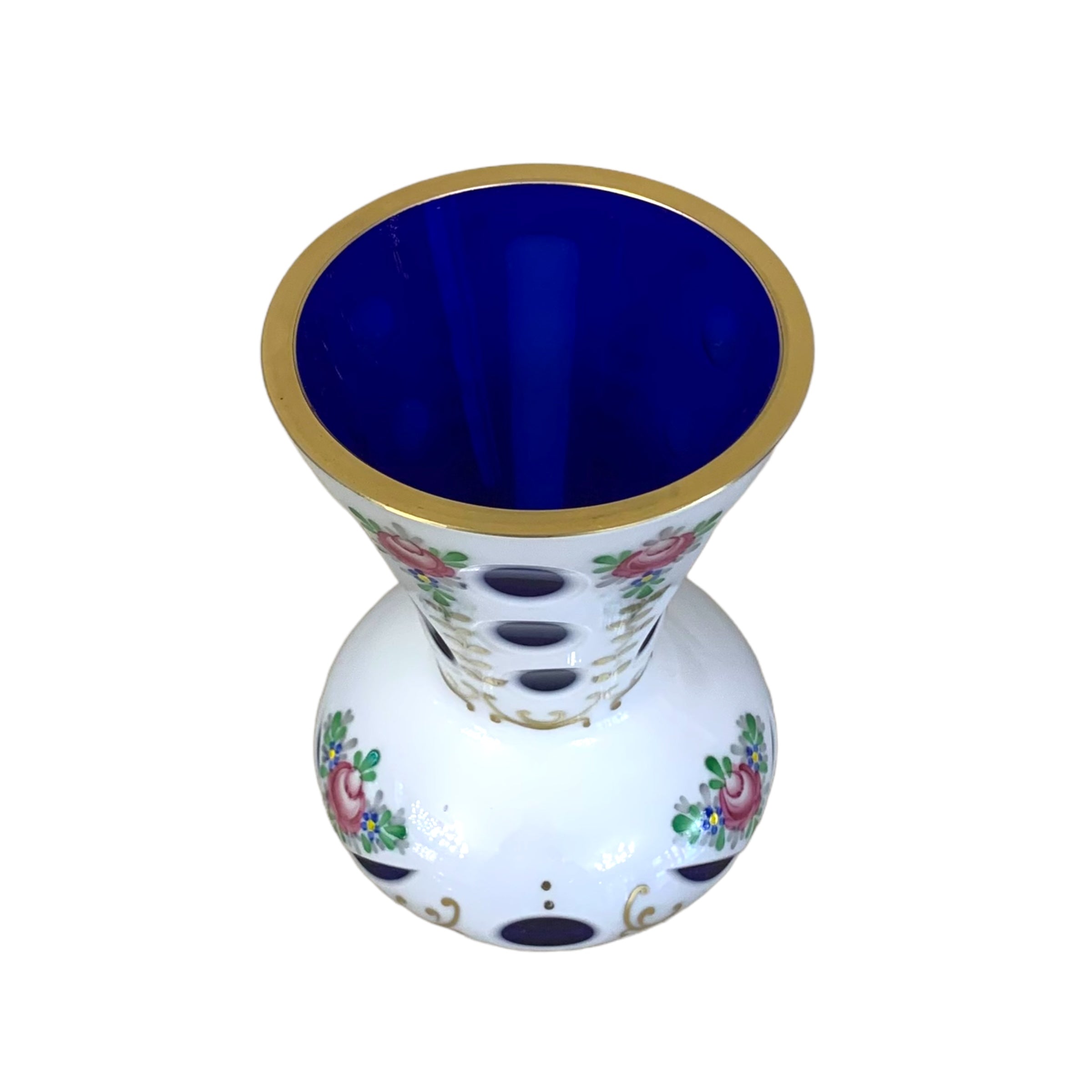Florero bohemio "doble capa". SXIX