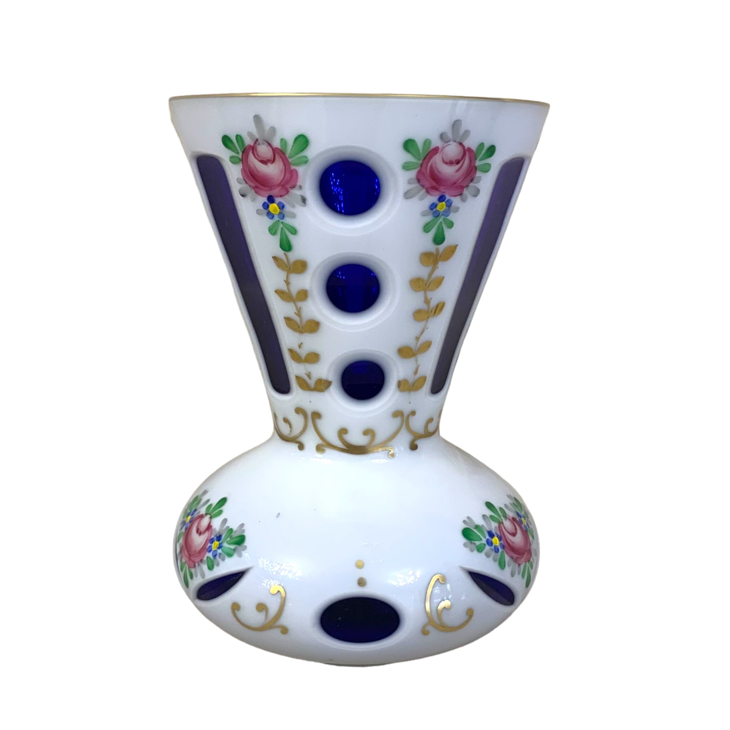 Florero bohemio "doble capa". SXIX