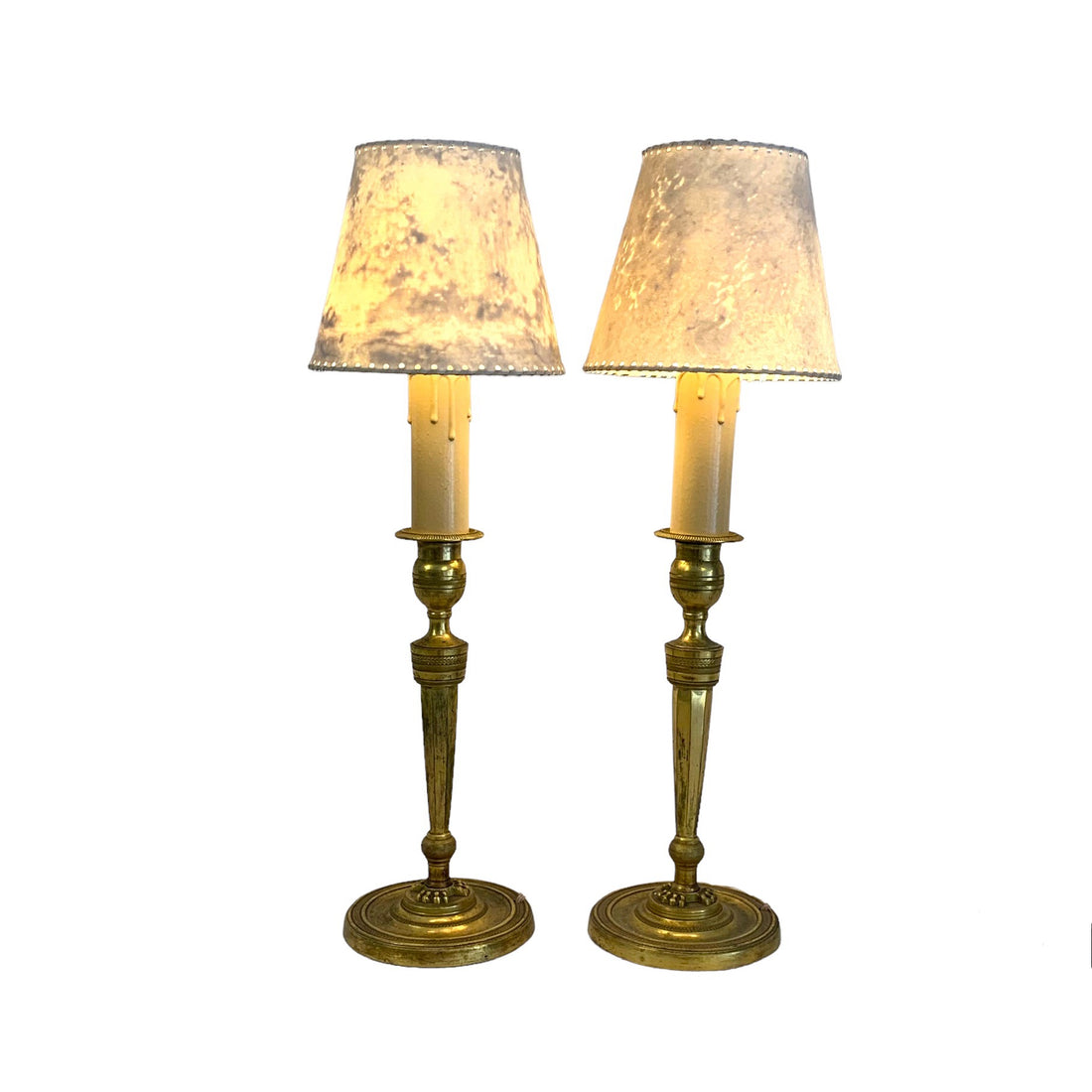 Par de lámparas de bronce estilo imperio. SXIX