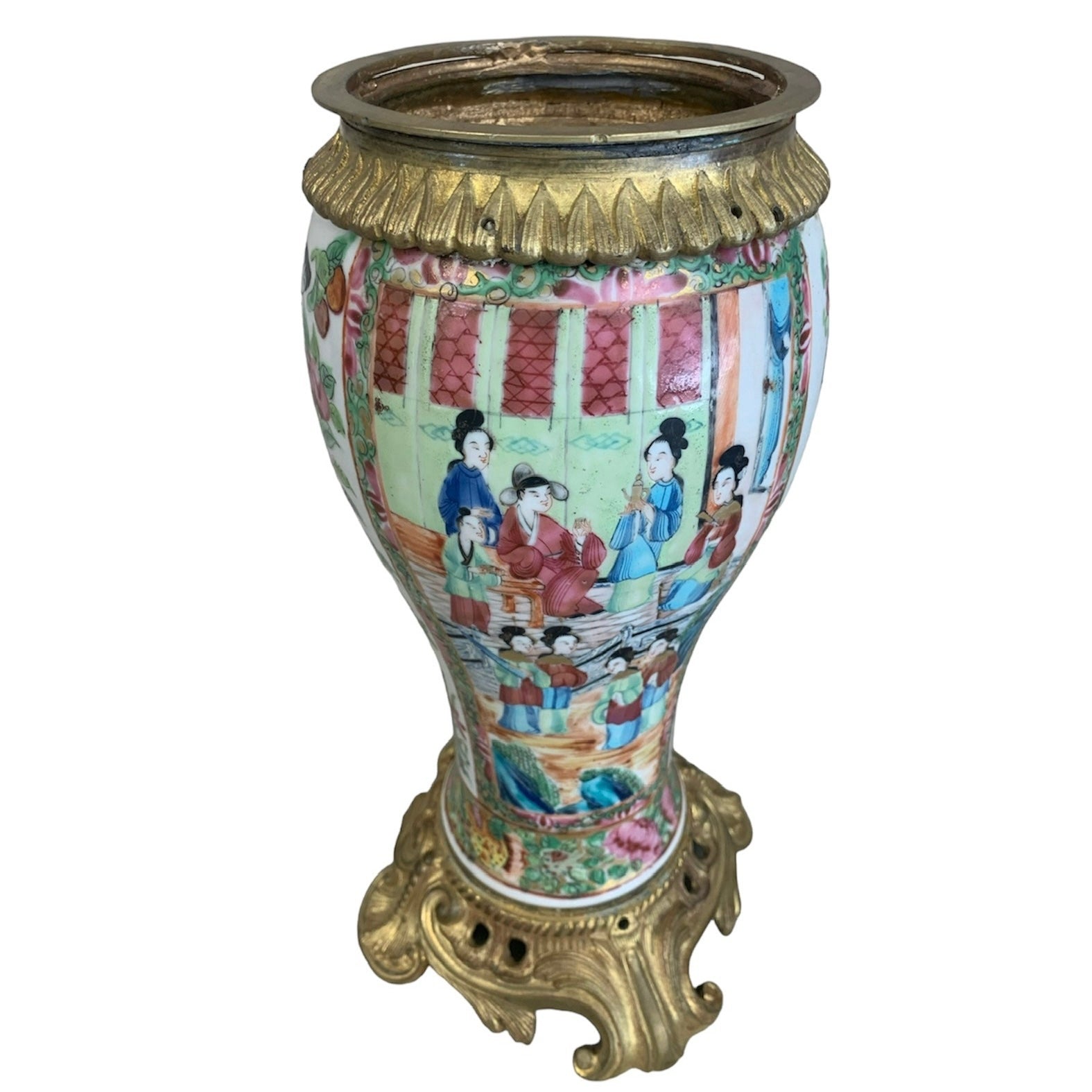 Jarrones chino "Chinoiserie" familia rosa. SXIX