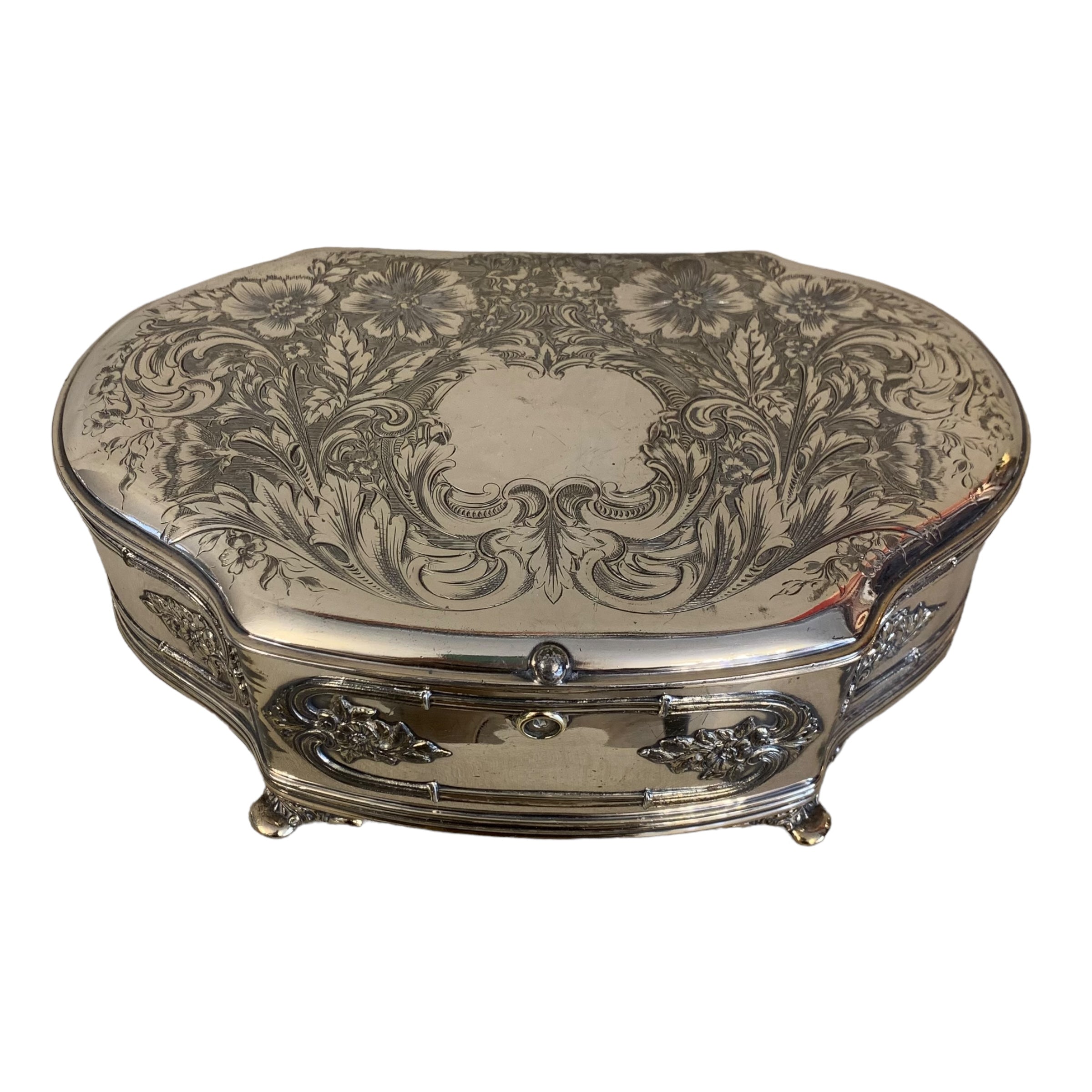 Joyero victoriano de plaque americano The Van Bergh. SXIX