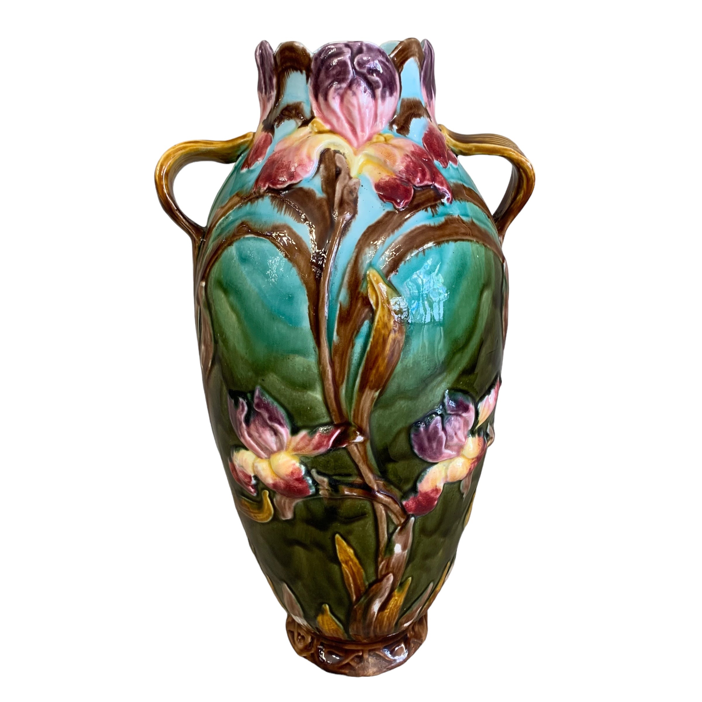 Jarrón de Mayólica francesa periodo Art- Nouveau. SXX