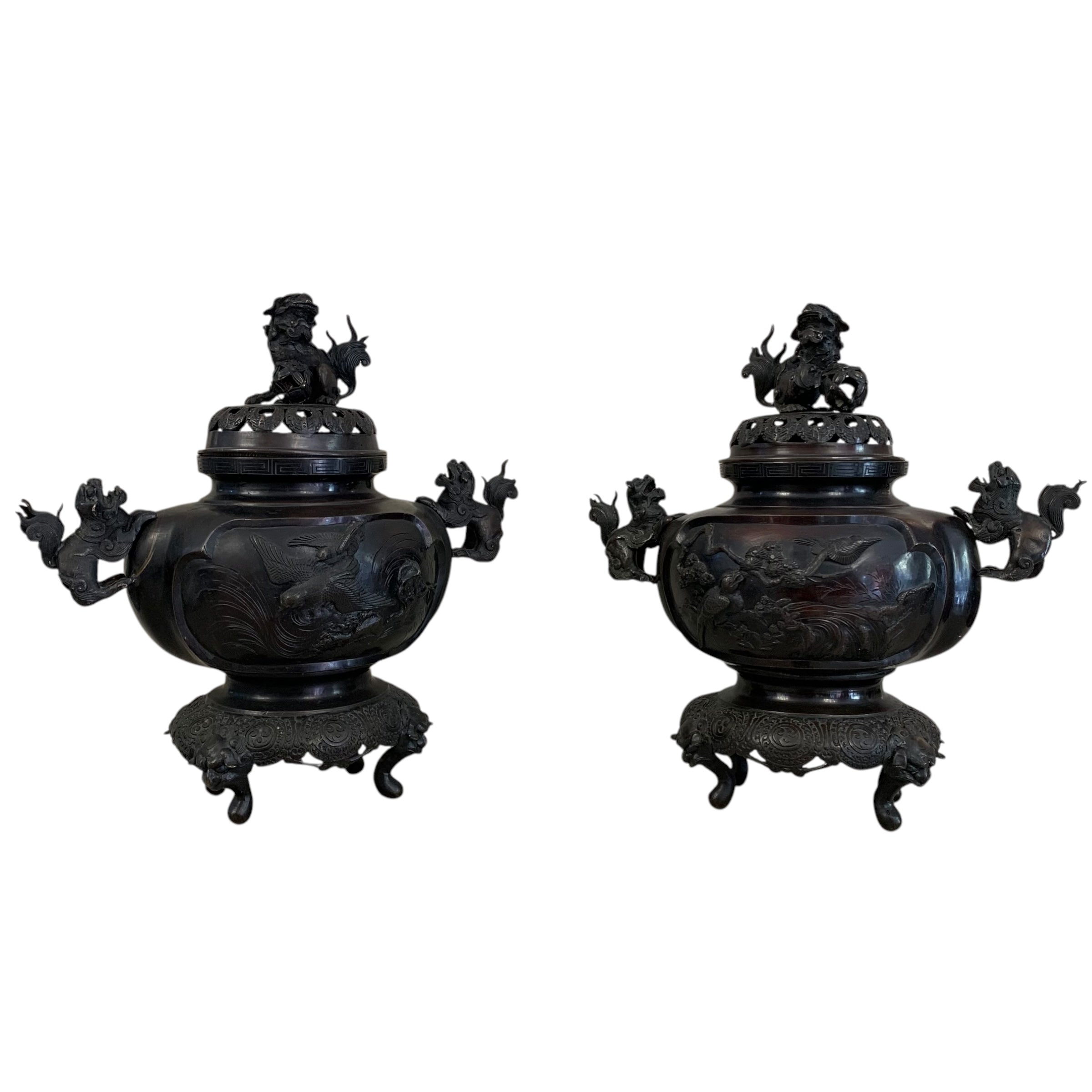 Par de sahumadores japoneses Meiji. SXIX