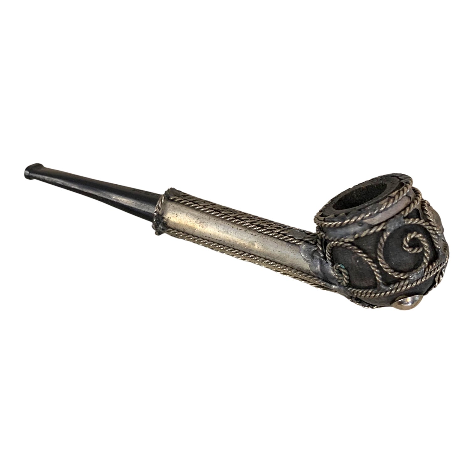 Pipa otomana plata. Rumania. SXIX