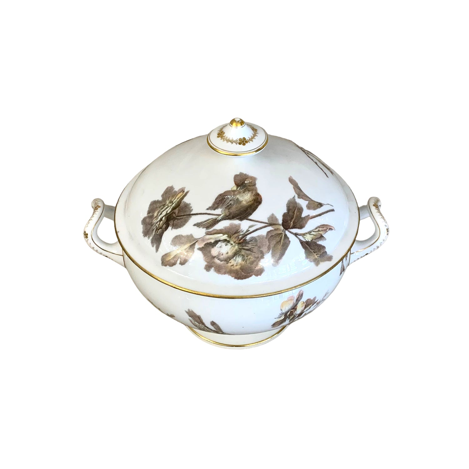 Sopera de porcelana francesa Limoge "William Guerin" SXIX