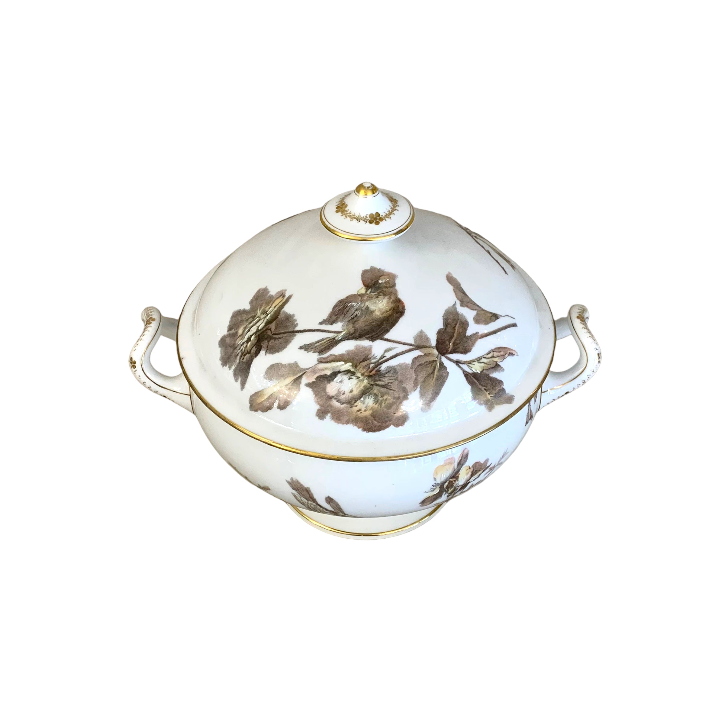 Sopera de porcelana francesa Limoge "William Guerin" SXIX