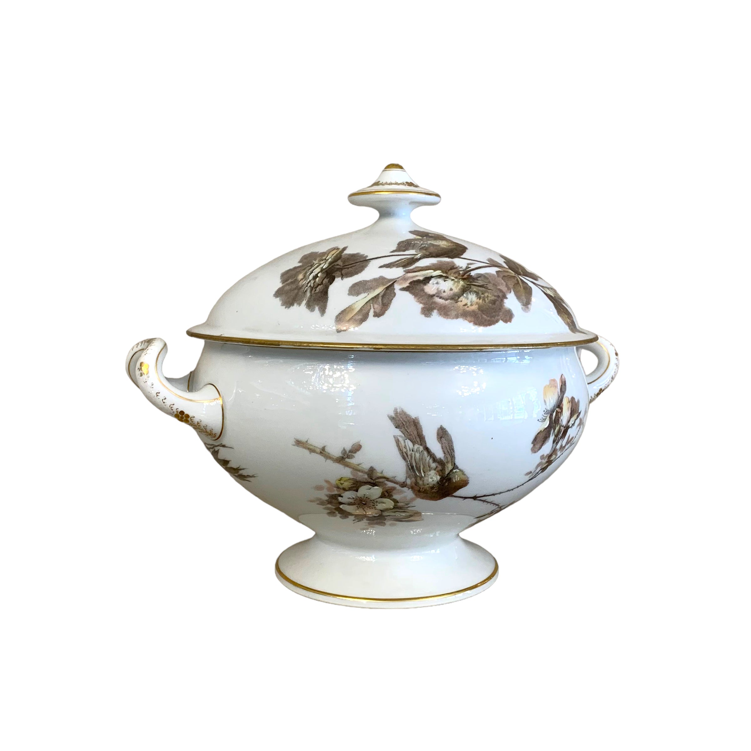 Sopera de porcelana francesa Limoge "William Guerin" SXIX