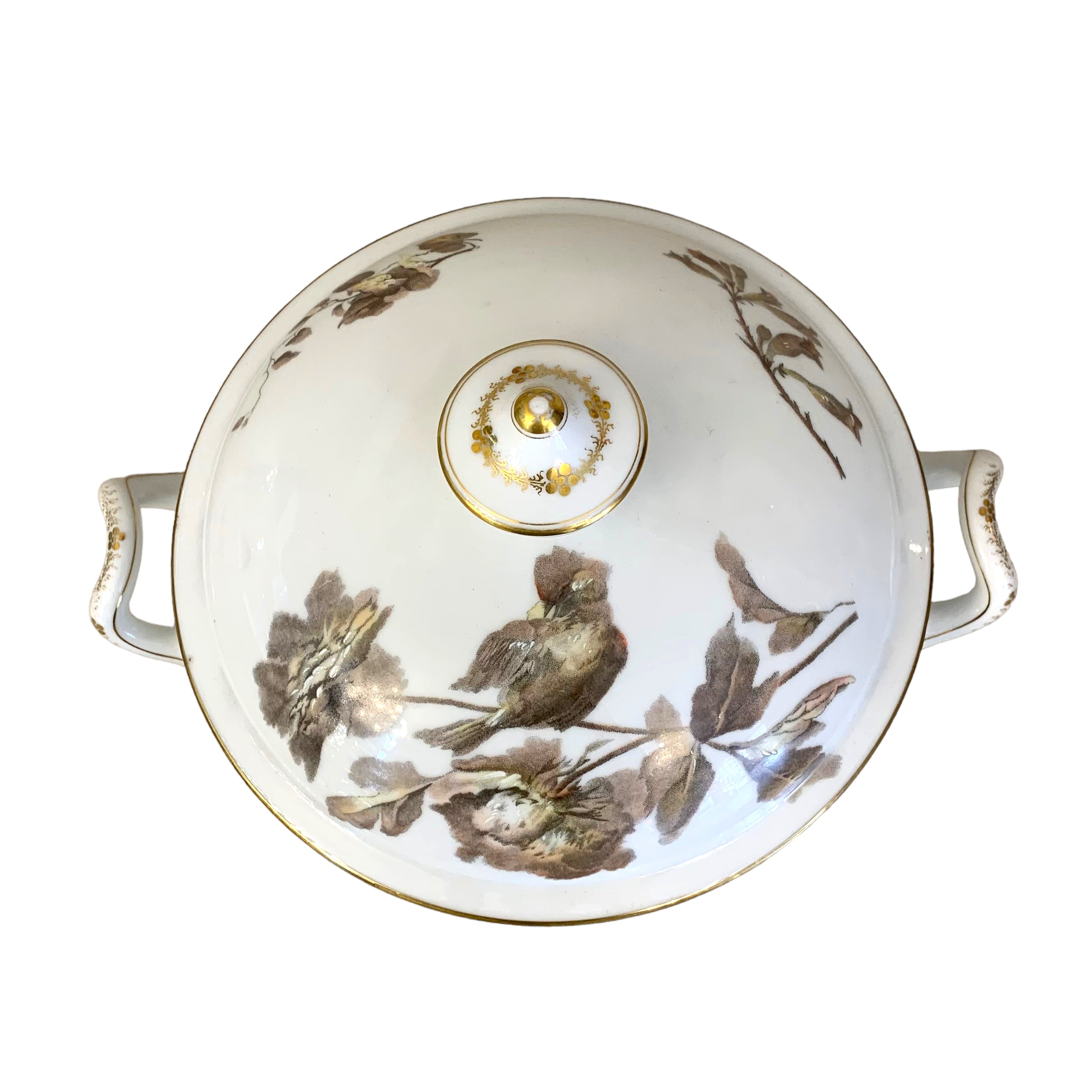 Sopera de porcelana francesa Limoge "William Guerin" SXIX