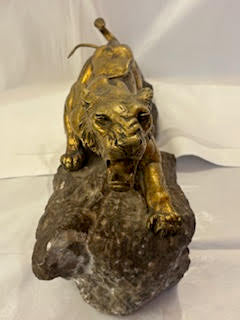 Pantera Francesa Bronce firma FATH. Francia S XIX