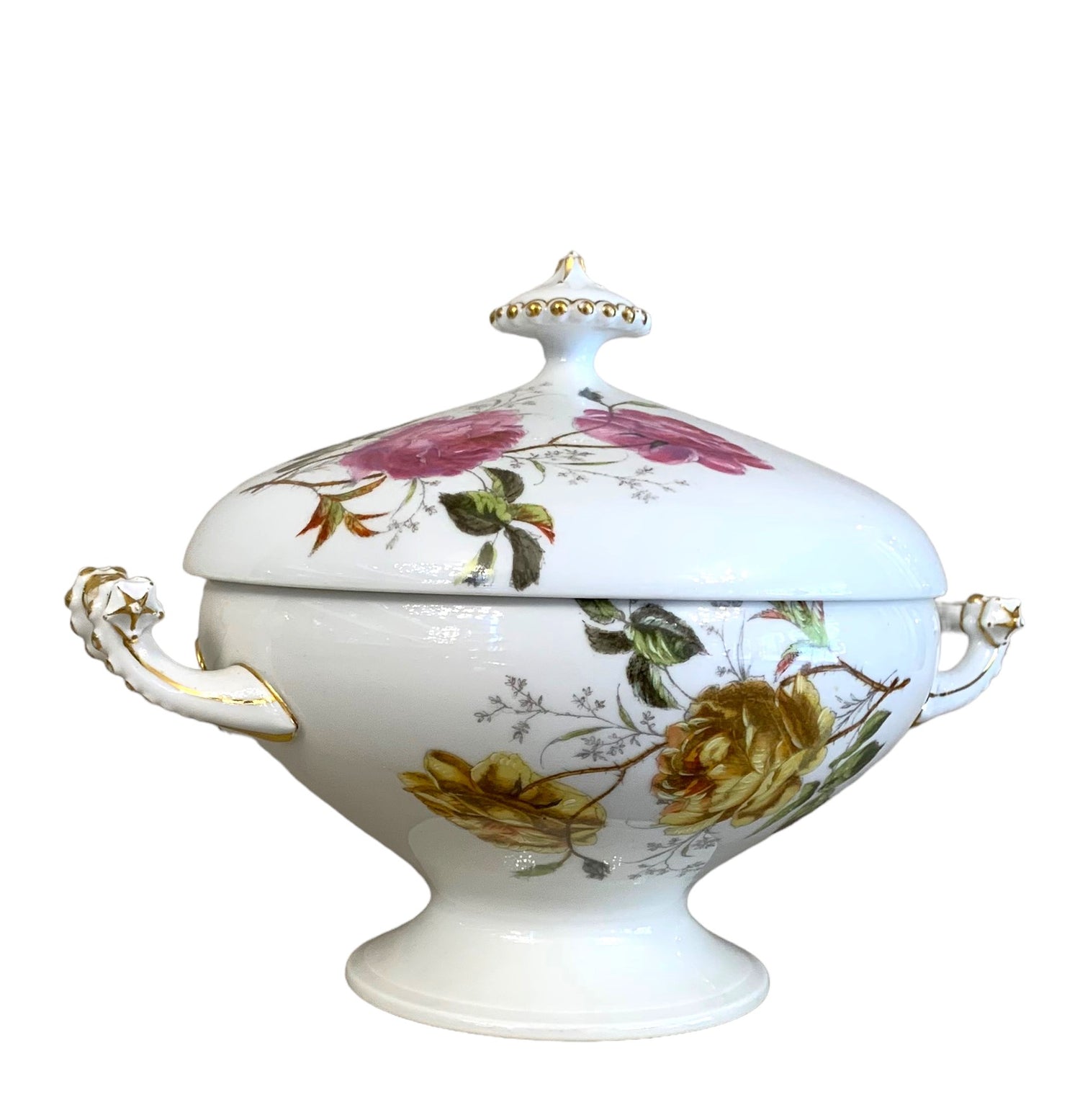 Sopera de porcelana francesa "Viejo París" SXIX