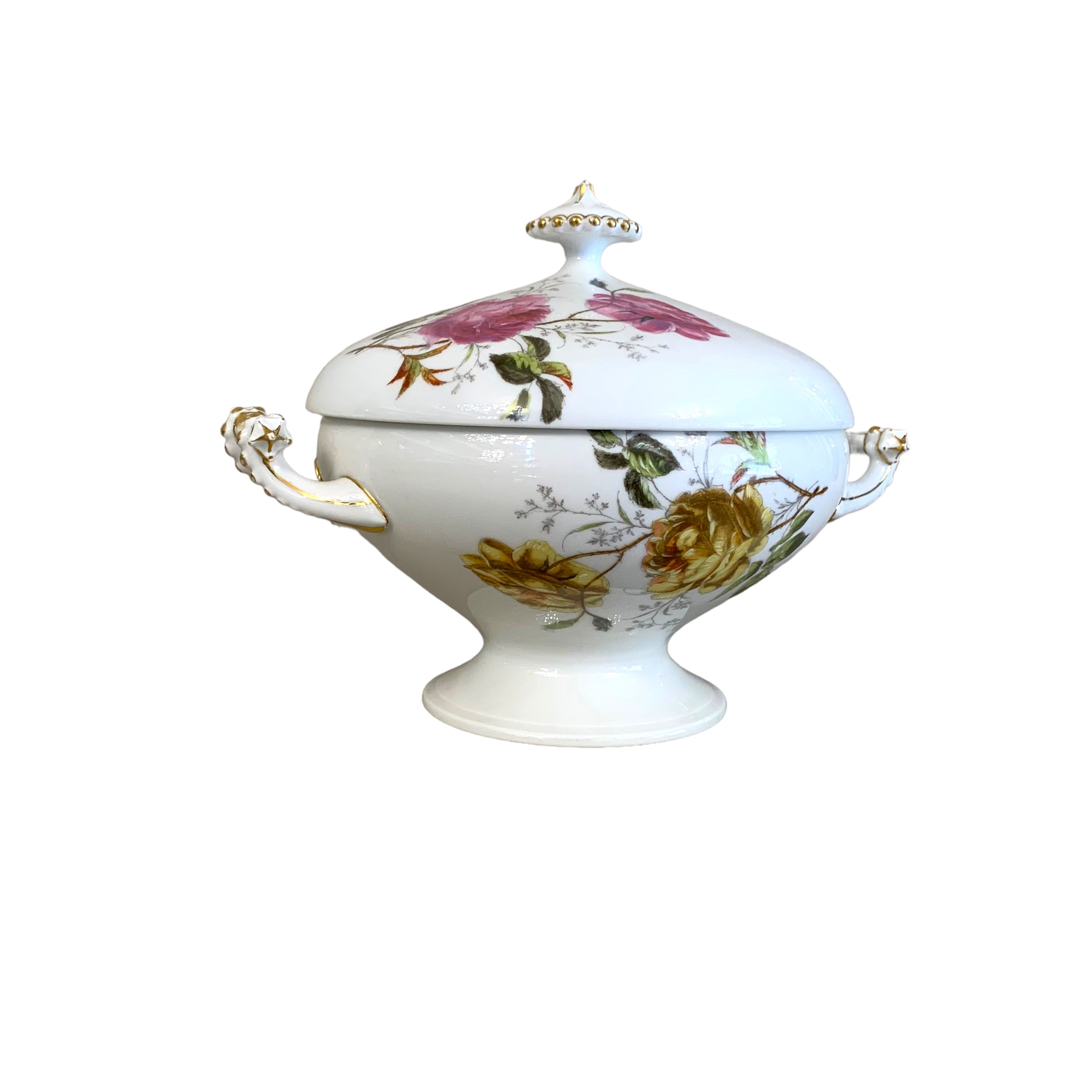 Sopera de porcelana francesa "Viejo París" SXIX