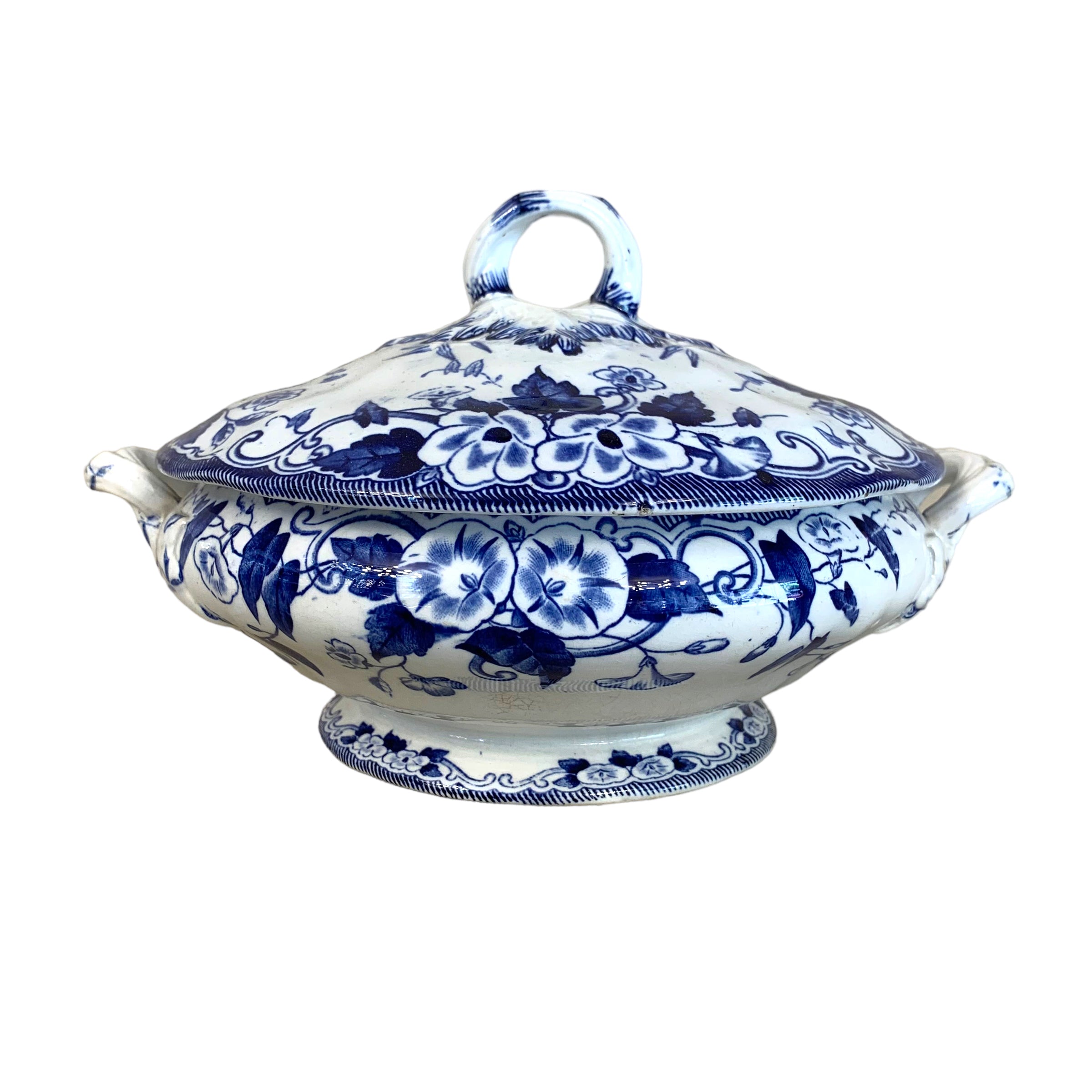 Par de soperas de porcelana francesa "Creil & Montereau" SXIX