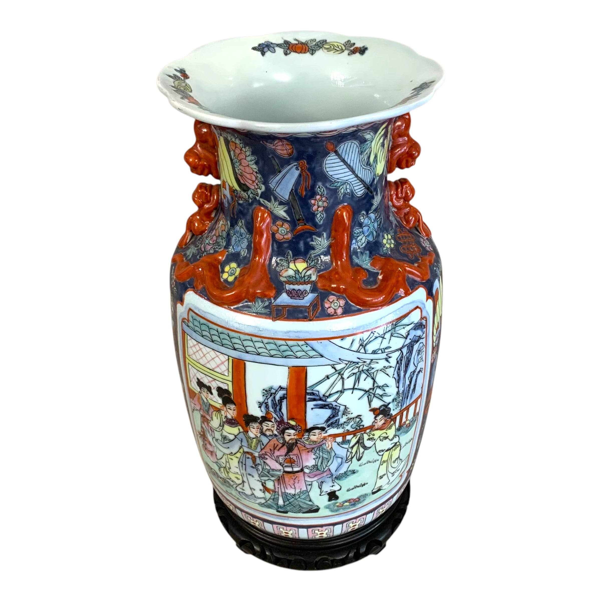 Jarrón japonés de caolín. Meiji. SXIX
